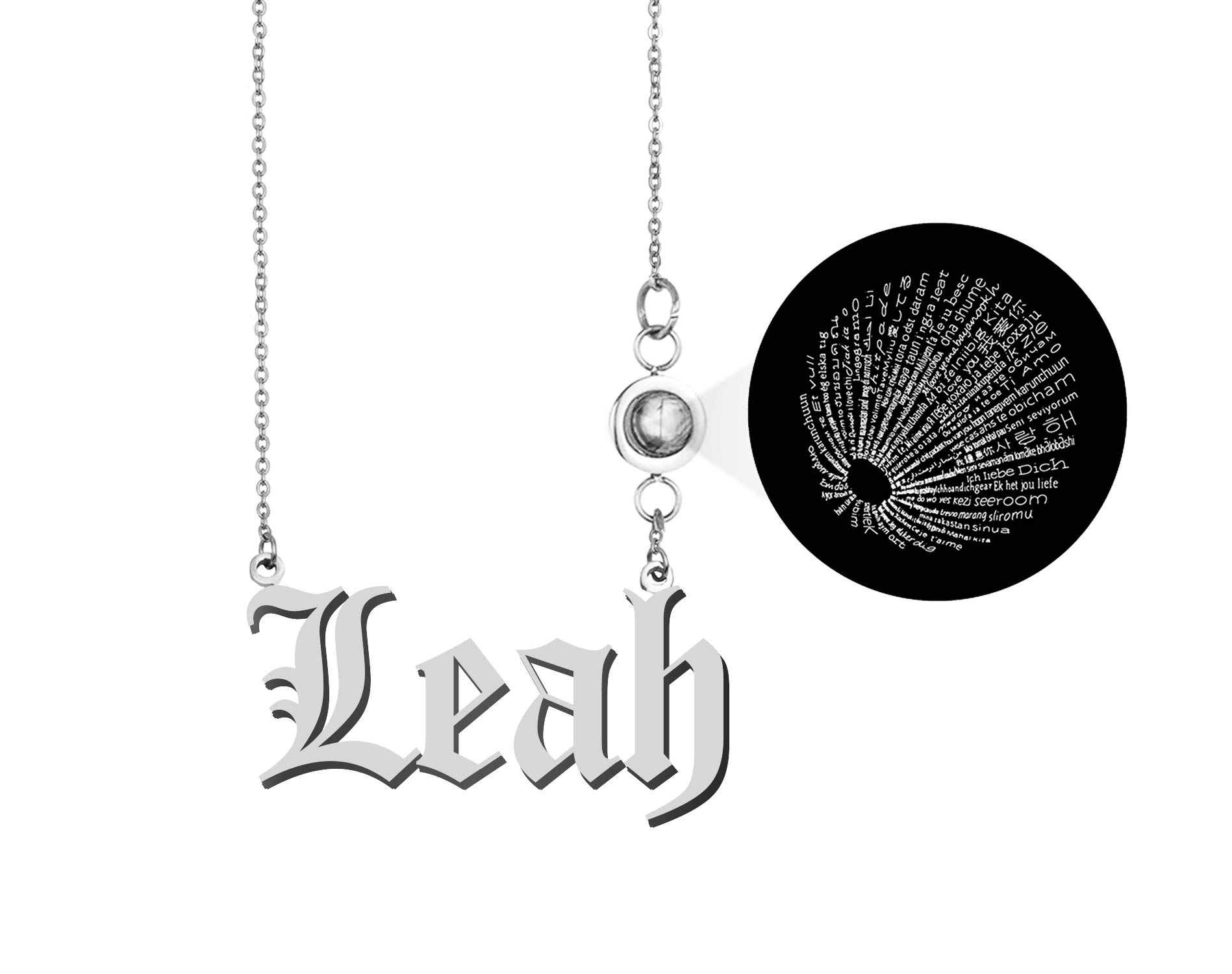 Custom Name Projection Necklace - Unique Jewelry Gift for Her - Romantic Date & Anniversary