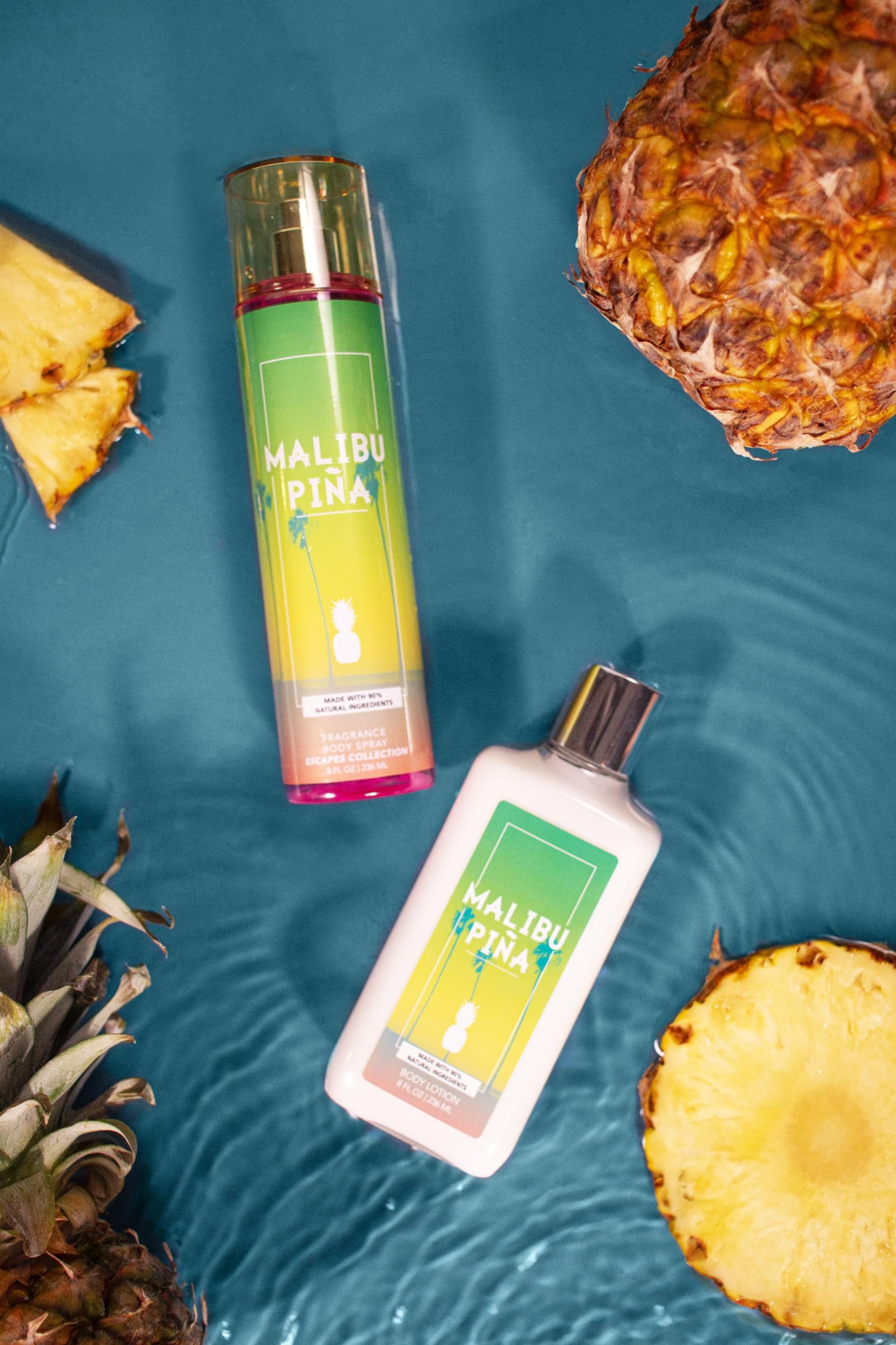 Escapes Collection Body Mist & Lotion Set - Malibu Piña Scent | Tropical Fragrance Gift Set for Women | Perfect for Summer, Vacations & Relaxation
