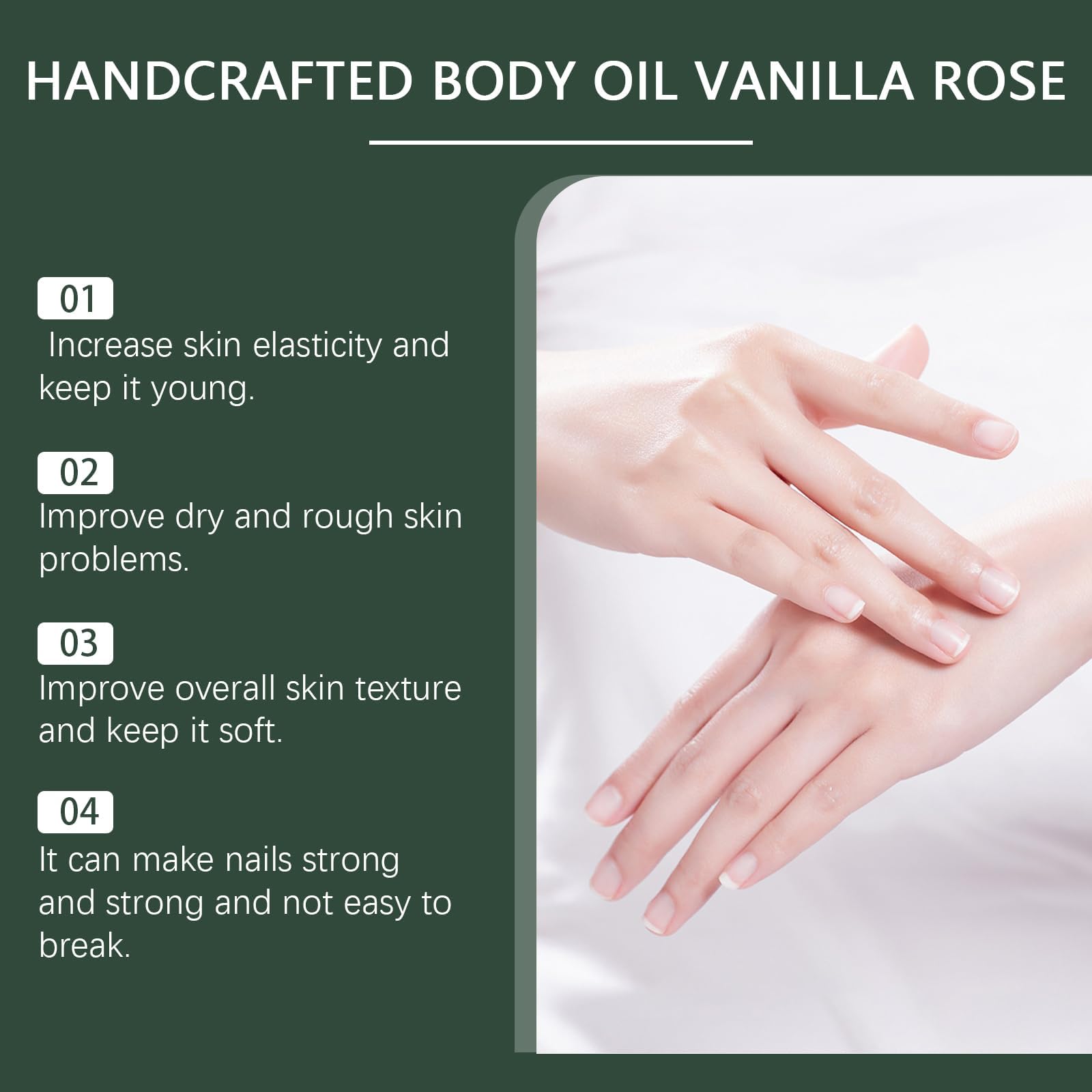 Vanilla Rose Body Oil for Skin & Hair Care - Nourishing Handcrafted Oil