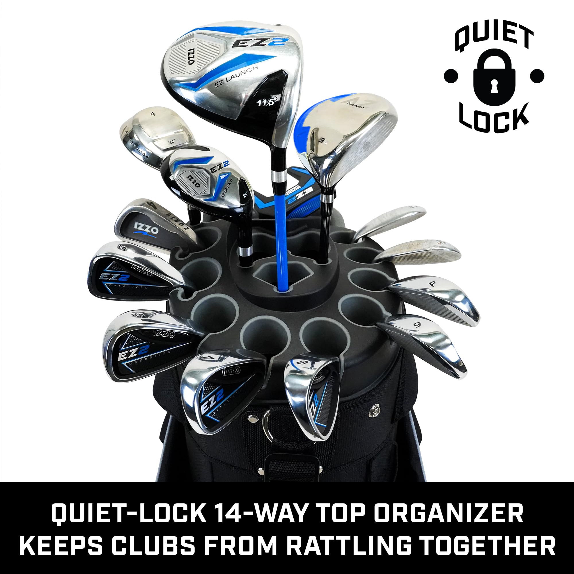 Izzo Vault Golf Bag - Lightweight Stand Bag with 14-Way Divider, Waterproof & Durable for Men & Women | Perfect for Golf Tournaments, Driving Range & Outdoor Sports