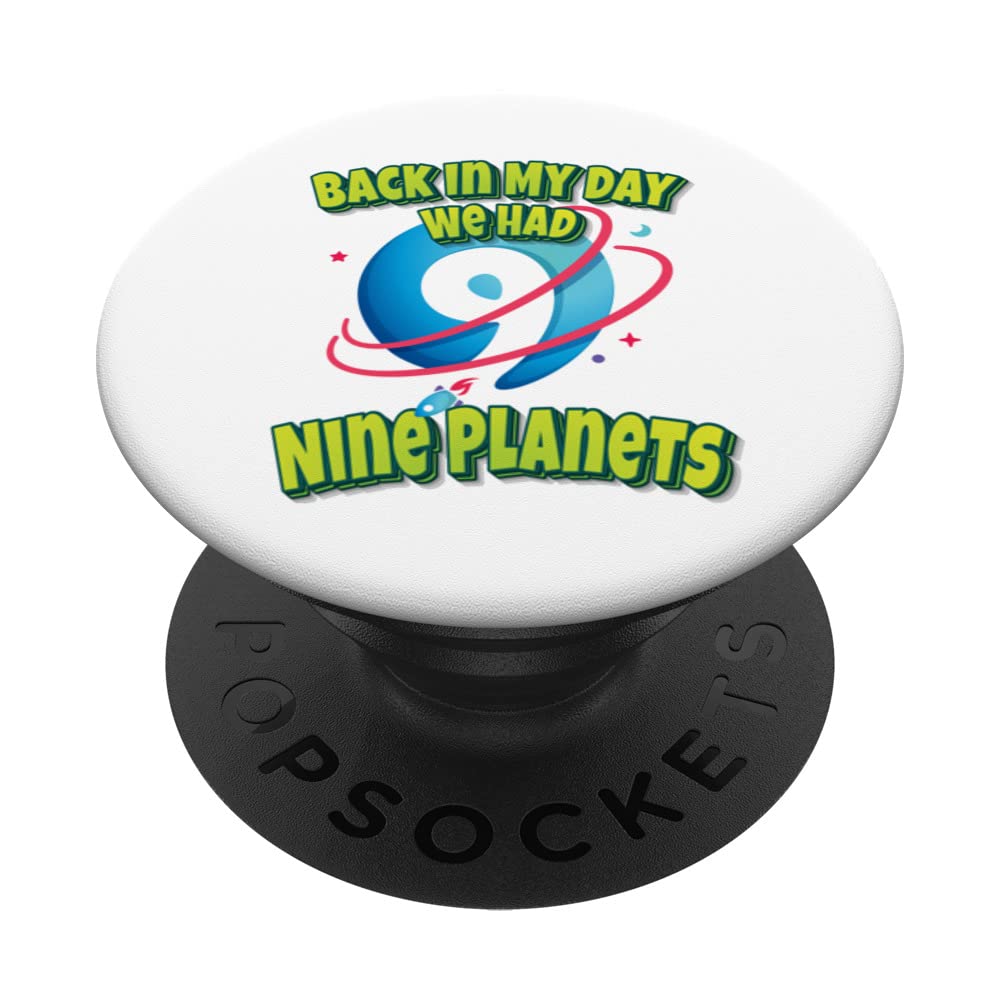 Vintage Solar System Design - Back In My Day We Had Nine Planets PopSockets Swappable PopGrip | Phone Grip Stand for iPhone & Samsung | Perfect for Space Lovers & Astronomy Fans