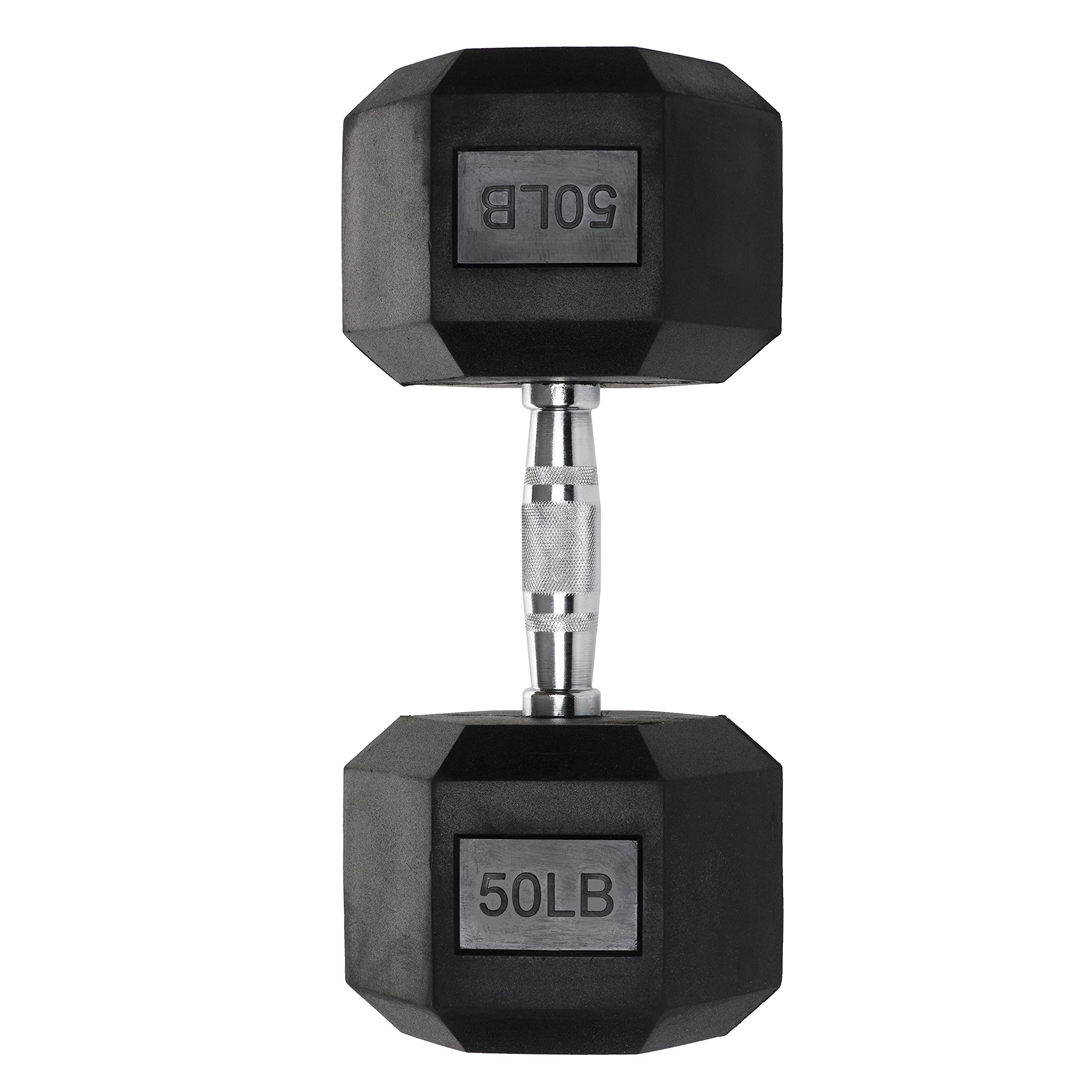 Iron Crush Hex Dumbbells - PVC Coated Workout Weights with Chrome-Plated Knurled Handles, Fixed Hexagon Dumbbell Set for Strength Training, Bodybuilding & Home Gym (3LB to 50LB, Sold Individually) - Perfect for Home Workouts, CrossFit, and Weightlifting Training