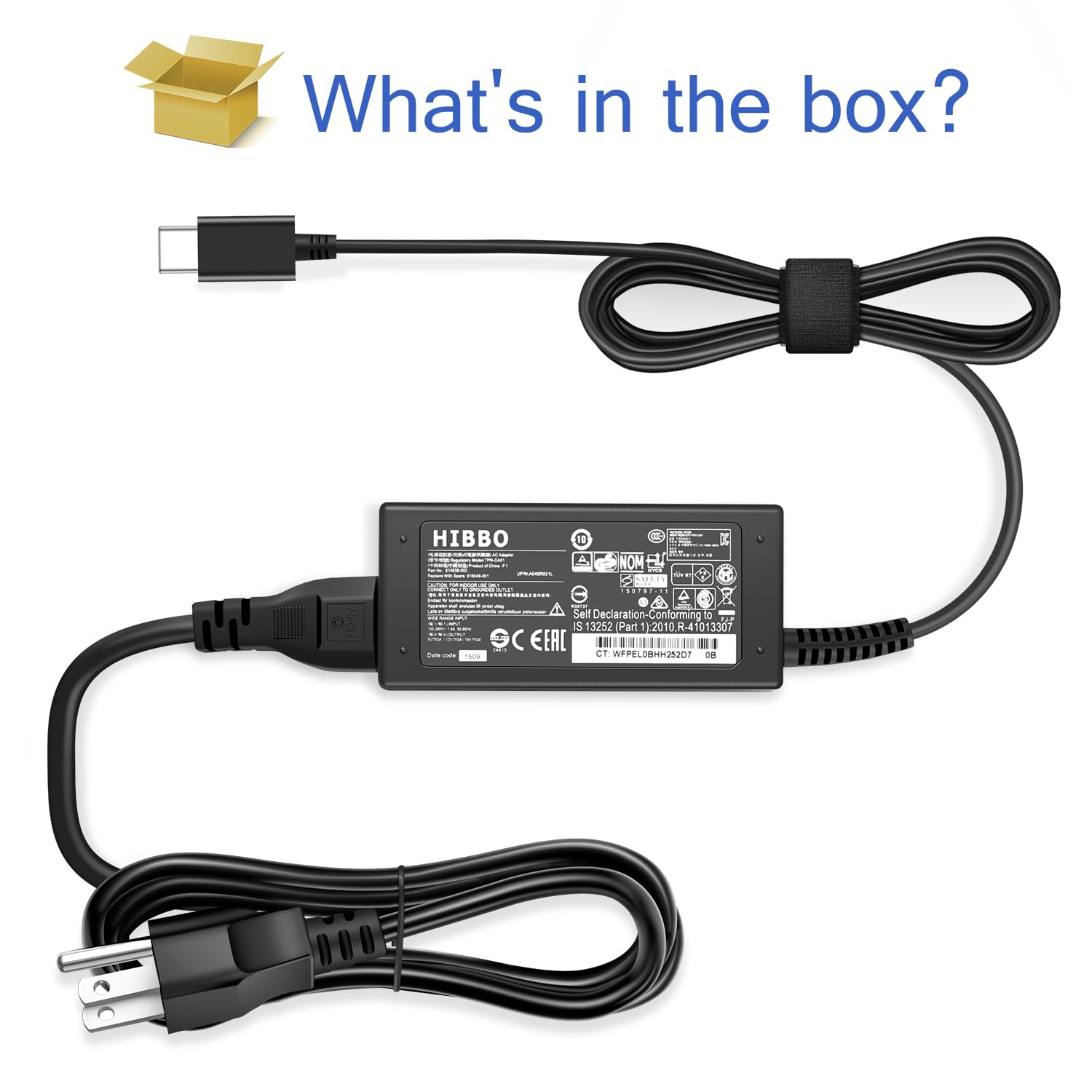 45W USB-C Universal Laptop Charger for Chromebook, HP, Lenovo, Dell, Acer, Asus, Samsung - Fast Charging Power Adapter for Work, Travel & Home Use