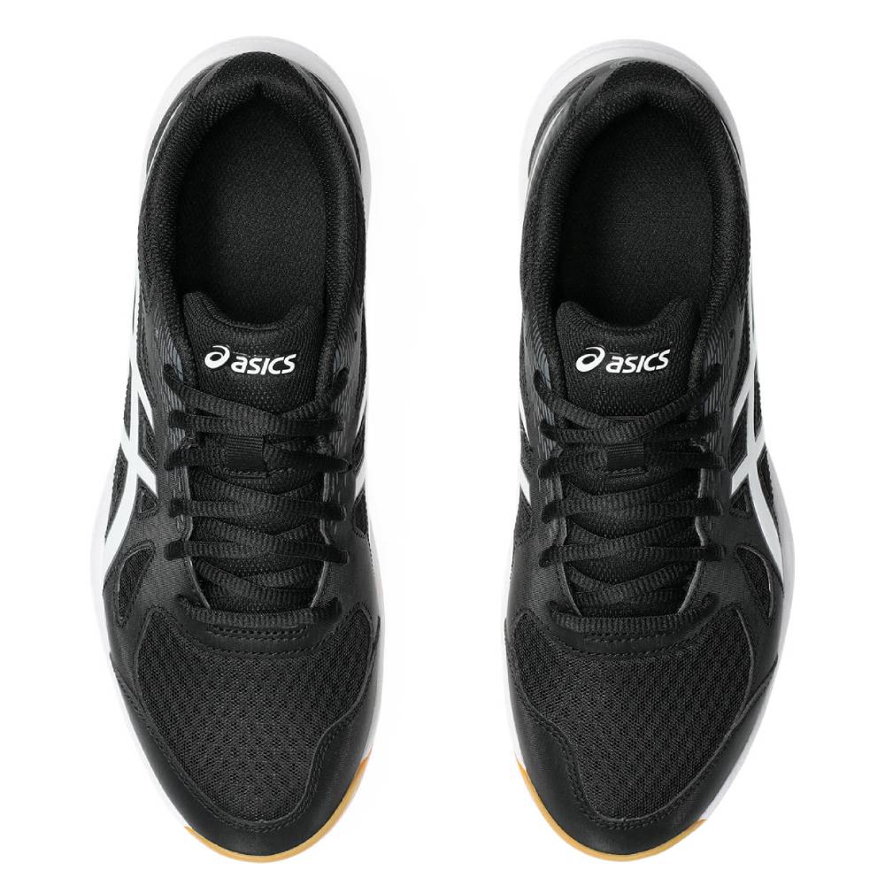 ASICS Upcourt 6 Men's Volleyball Shoes - Lightweight Indoor Court Sneakers for Badminton, Tennis & Squash (Black/White) | Perfect for Gym Training & Sports Performance