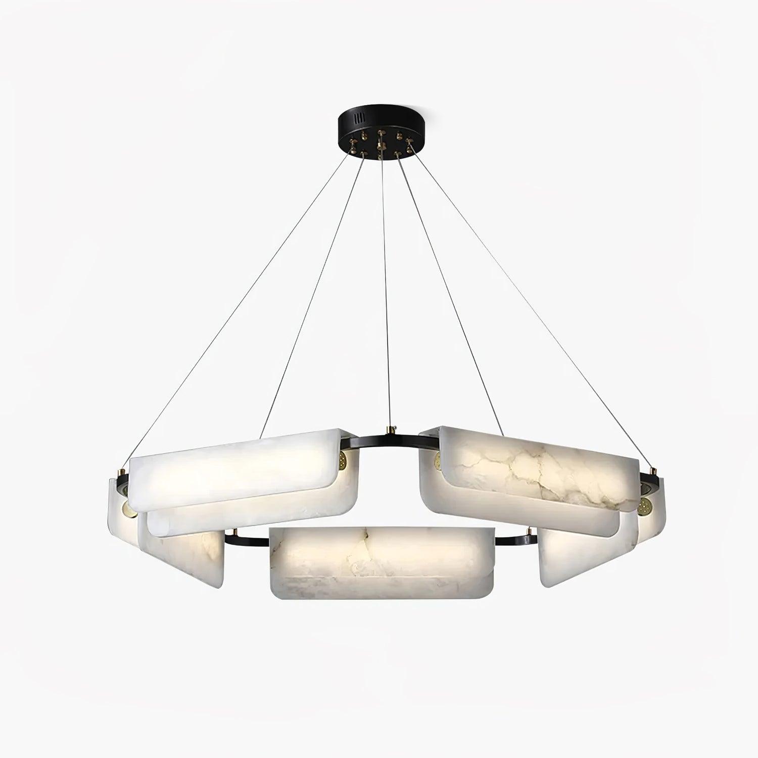 Delia Alabaster Chandelier - Elegant Crystal Ceiling Light Fixture for Dining Room, Bedroom & Living Room Decor | Modern Luxury Lighting for Home Interior Design