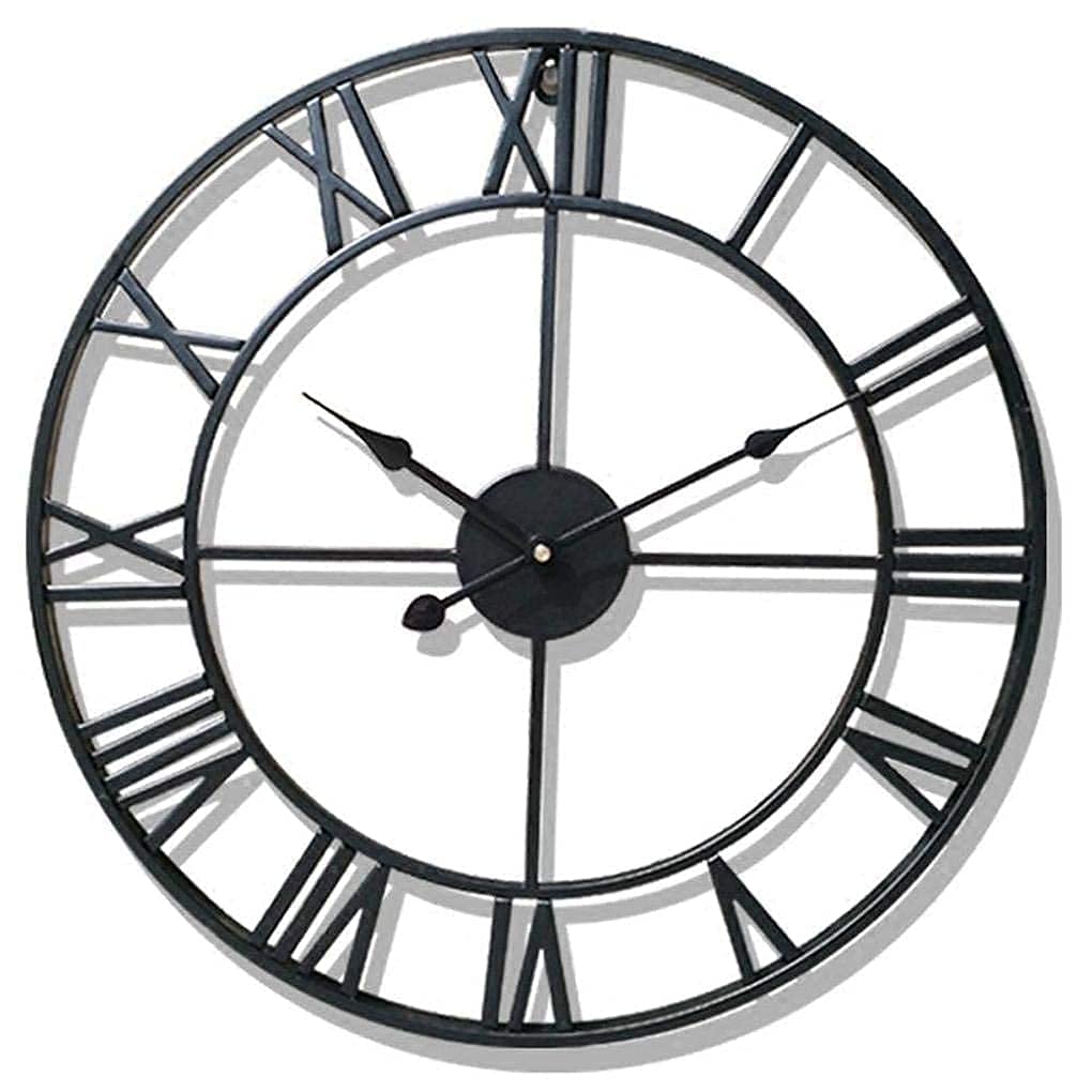Waterproof Roman Numeral Garden Clock - Indoor & Outdoor Wall Mounted Metal Clock with Silent Movement | Perfect for Patio, Backyard, and Garden Decor