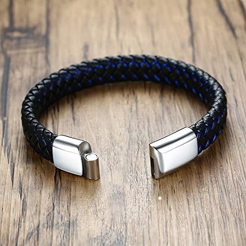 Custom Personalized Leather Medical Alert ID Bracelet for Men & Women - Engraved Titanium Steel Emergency Medical Bracelet - Ideal for Allergies, Diabetes & Heart Conditions