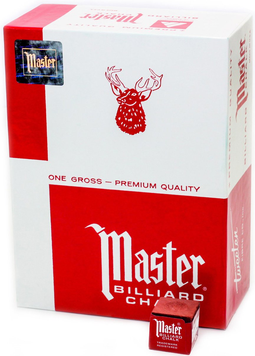 Premium Billiard Chalk for Pool Cues - 144 Cube Gross Box (Blue/Green/Red) - Perfect for Professional Players & Home Game Rooms