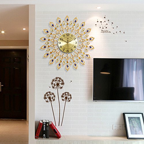 Luxury Peacock Wall Clock - European Iron Art for Home Decor