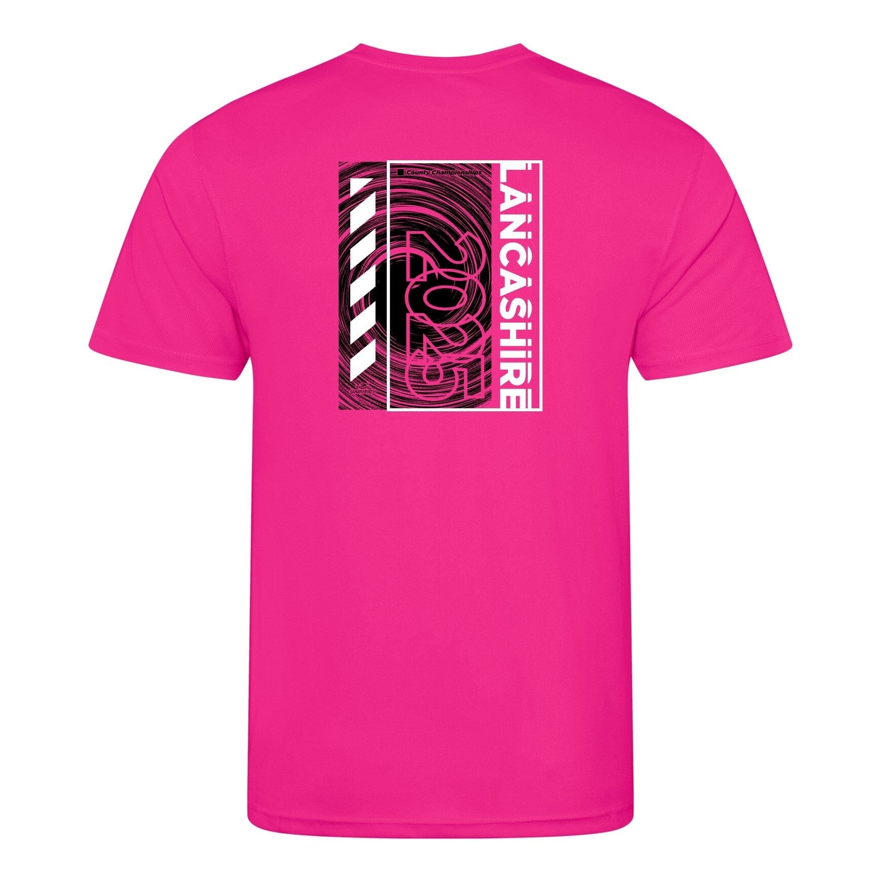 Lancashire County ASA County Championships 2025 T-Shirt - Hyper Pink | Swim Team Apparel for Competitions & Training