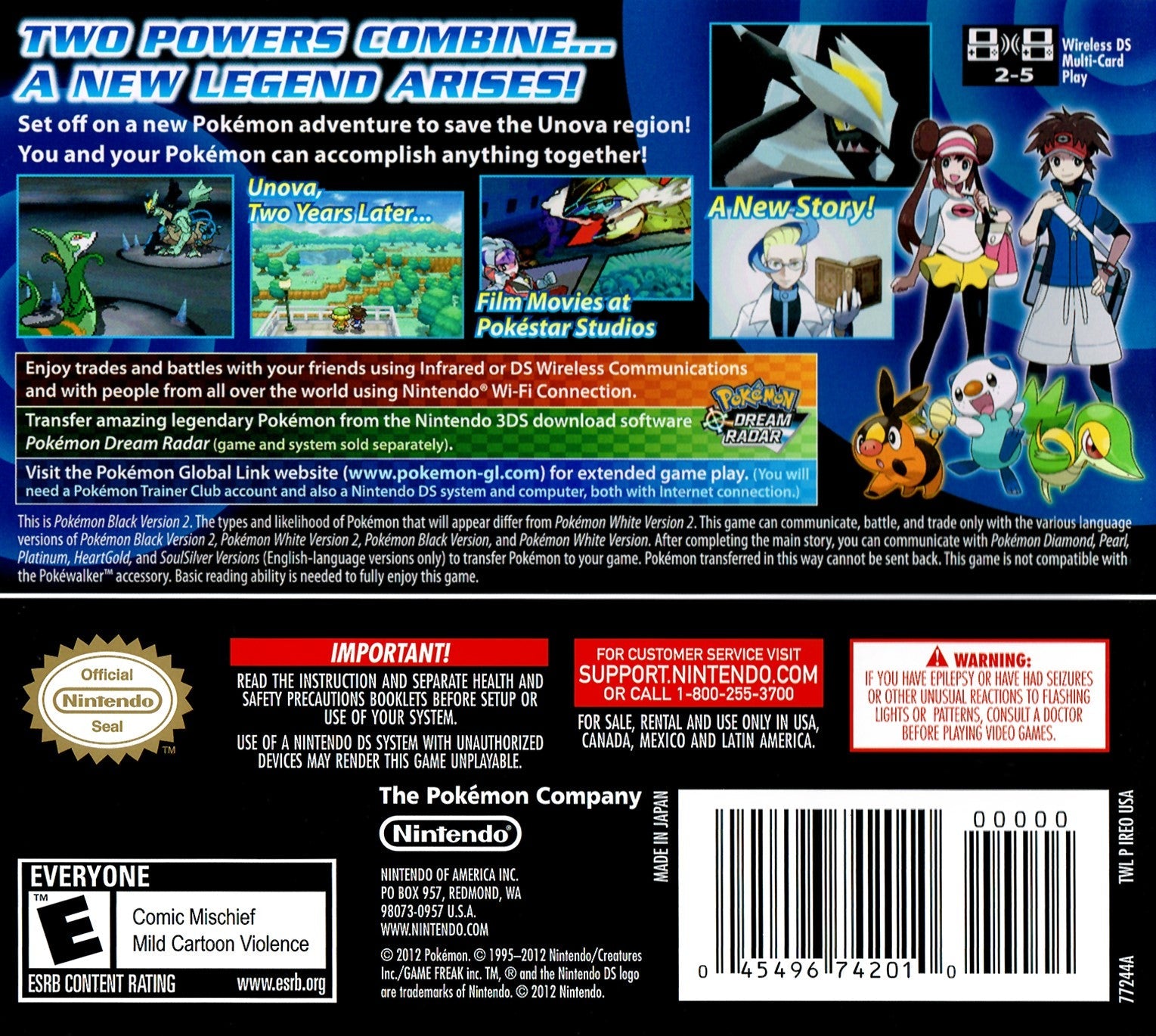 Pokemon Black Version 2 - Nintendo DS Game | Official Pokemon Adventure RPG with New Story & Features | Perfect for Trainers & Collectors | Play at Home or On-The-Go