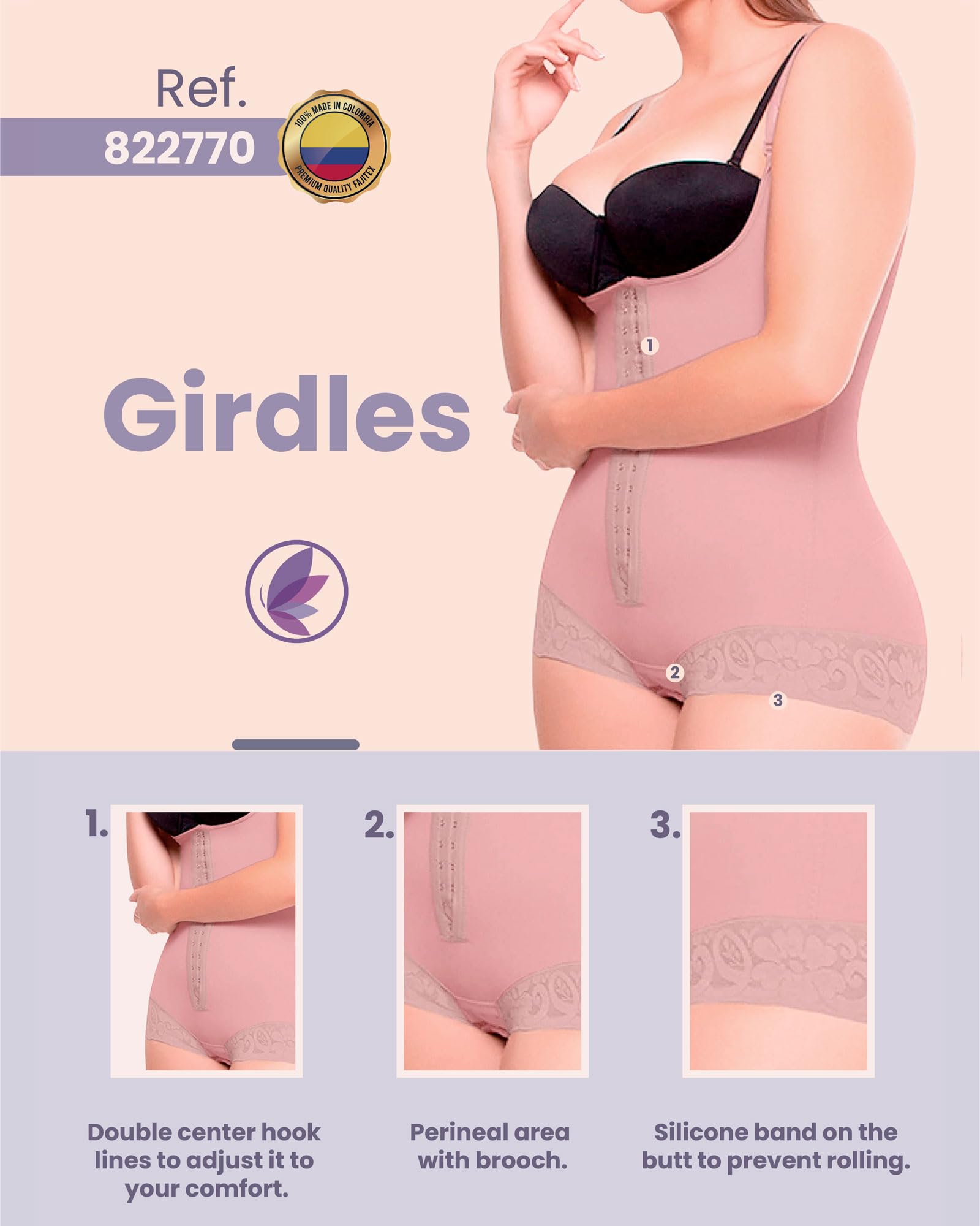 Fajitex High Compression Colombian Shapewear for Women - Tummy Control & Abdomen Slimming Body Shaper Garment | Perfect for Postpartum, Workout & Everyday Wear