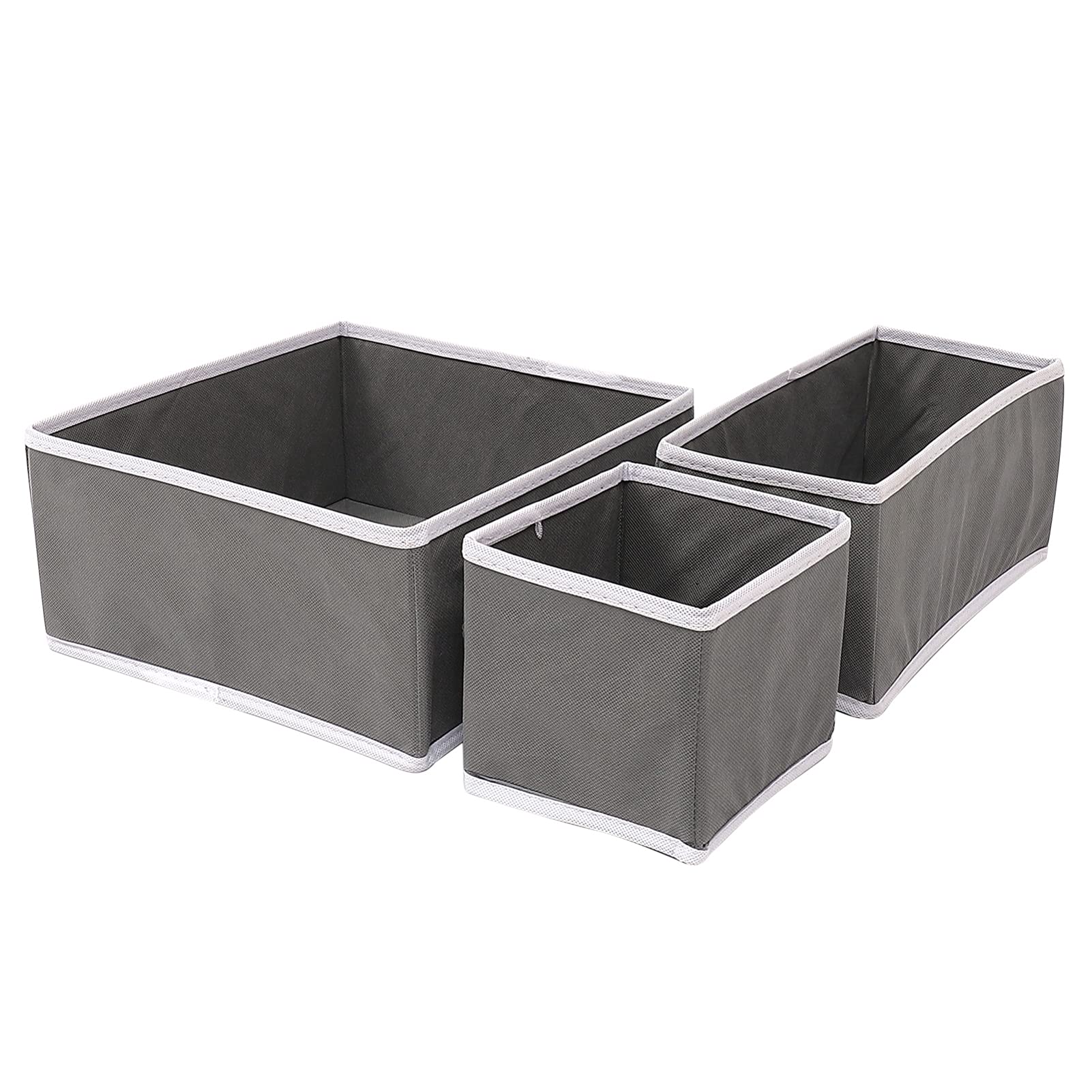 Beaupretty 3-Piece Foldable Non-Woven Fabric Storage Box Drawer Organizers - Underwear, Bra, Toy & Clothes Container Dividers for Closet, Wardrobe & Home Organization (Perfect for Bedroom, Nursery & Kids Room Storage)
