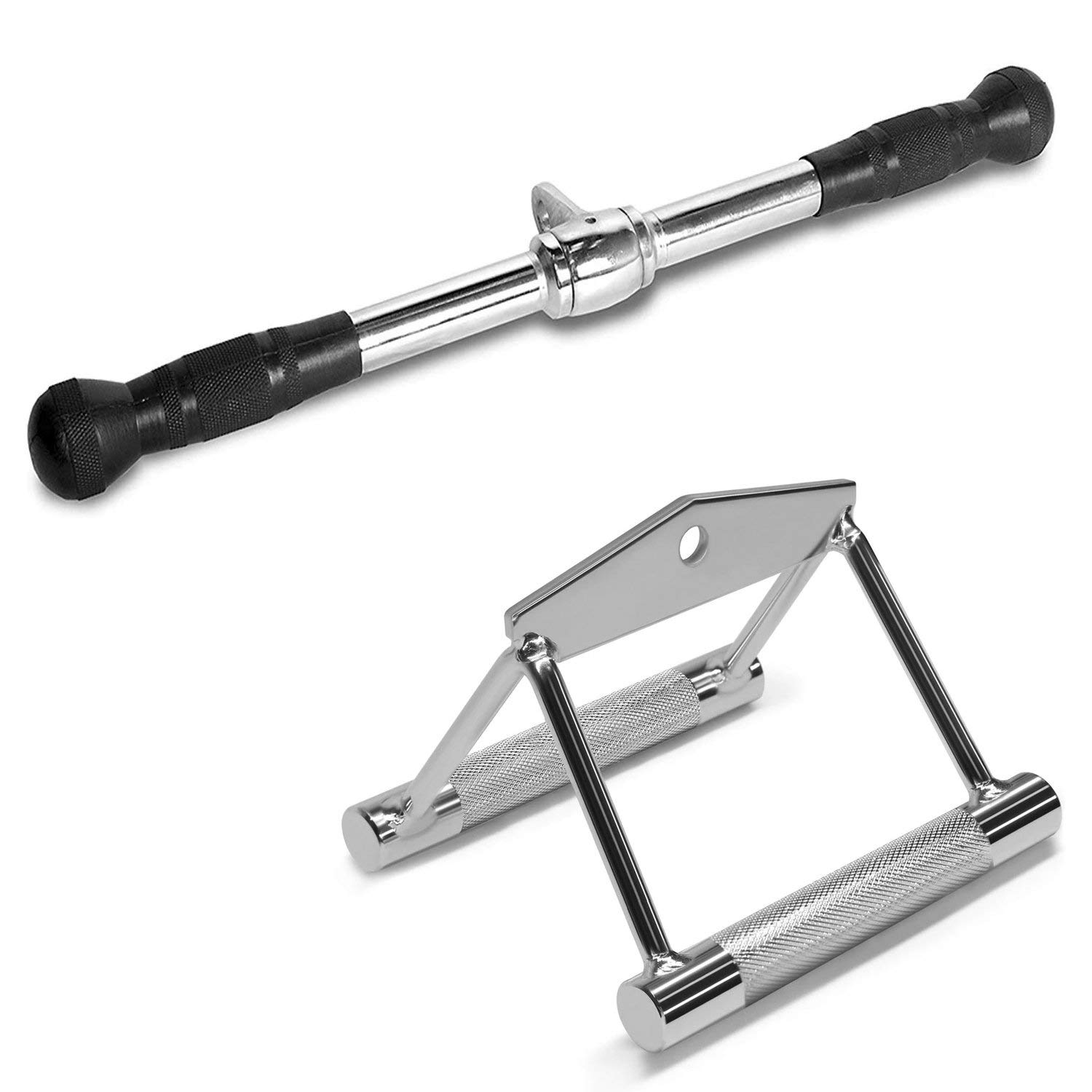 FITNESS MANIAC Double D Row Tricep Bar - Cable Attachment for Pull Down & Press Exercises - Home Gym Equipment for Strength Training & Muscle Building | Perfect for Cable Machines & Home Workouts