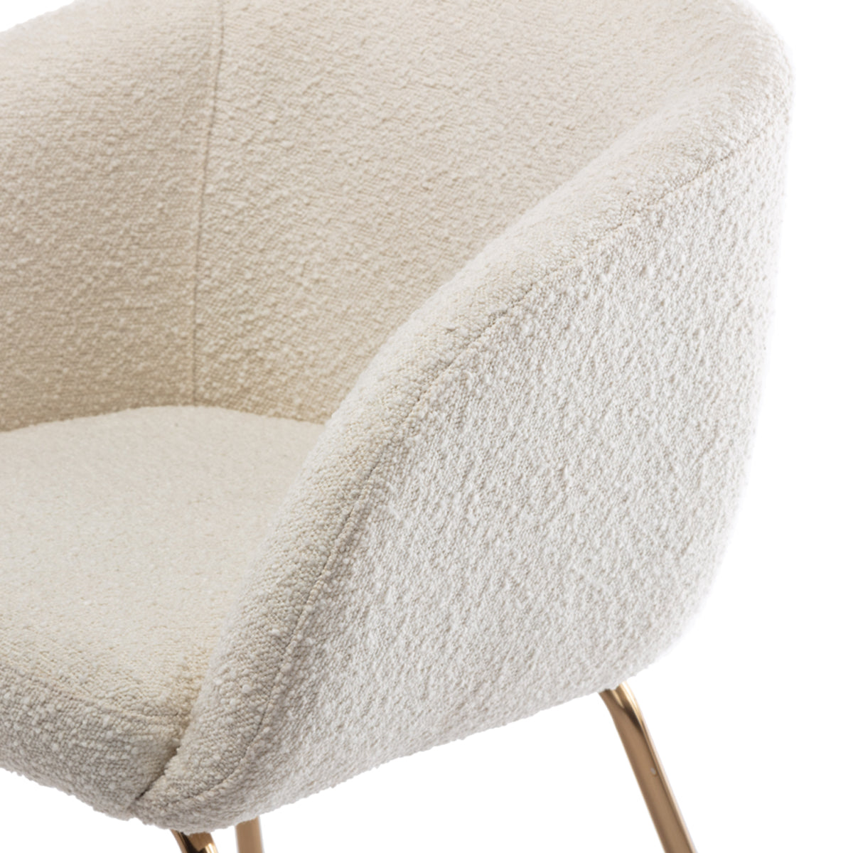 Avalon Boucle Dining Arm Chair - Modern Upholstered Accent Chair for Kitchen, Dining Room, or Office - Comfortable & Stylish Seating Solution