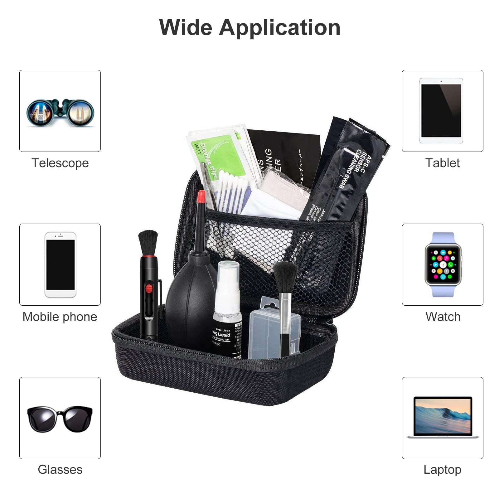 Professional DSLR Camera Cleaning Kit - Lens Cleaning Pen, Air Blower, Microfiber Cloth, Brush & Swabs for Nikon, Canon, Sony | Complete Maintenance Accessories with Storage Case | Perfect for Travel, Studio & Outdoor Photography