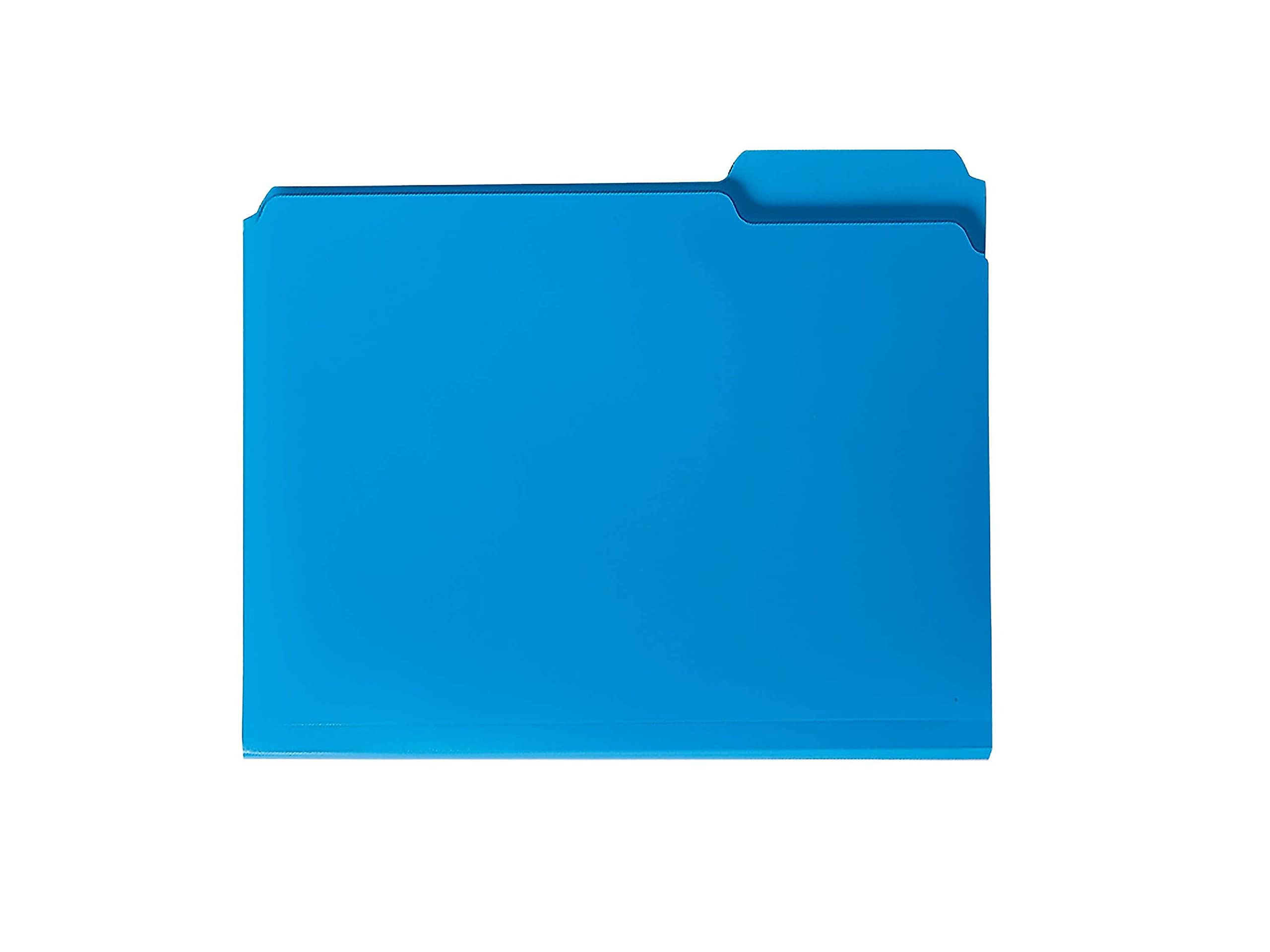 Smead 10503 Blue Poly File Folders - Letter Size, 1/3 Cut Tabs, Durable Hanging Folders for Office Organization - Perfect for Filing Cabinets, Document Storage & Office Supplies