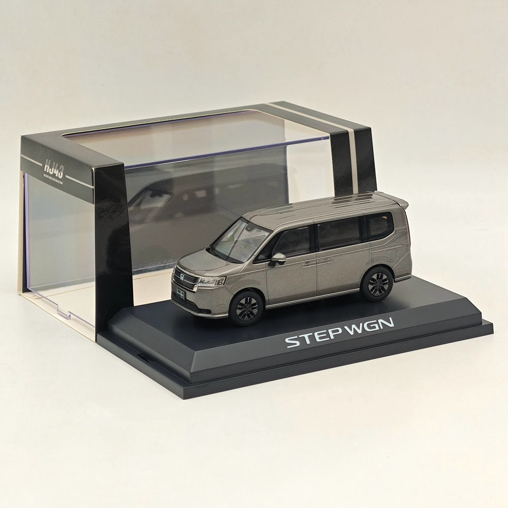 1/43 Scale Honda STEP WGN e:HEV SPADA Super Platinum Gray Diecast Model Car - Hobby Japan HJ432004GM - Perfect for Collectors & Japanese Car Enthusiasts