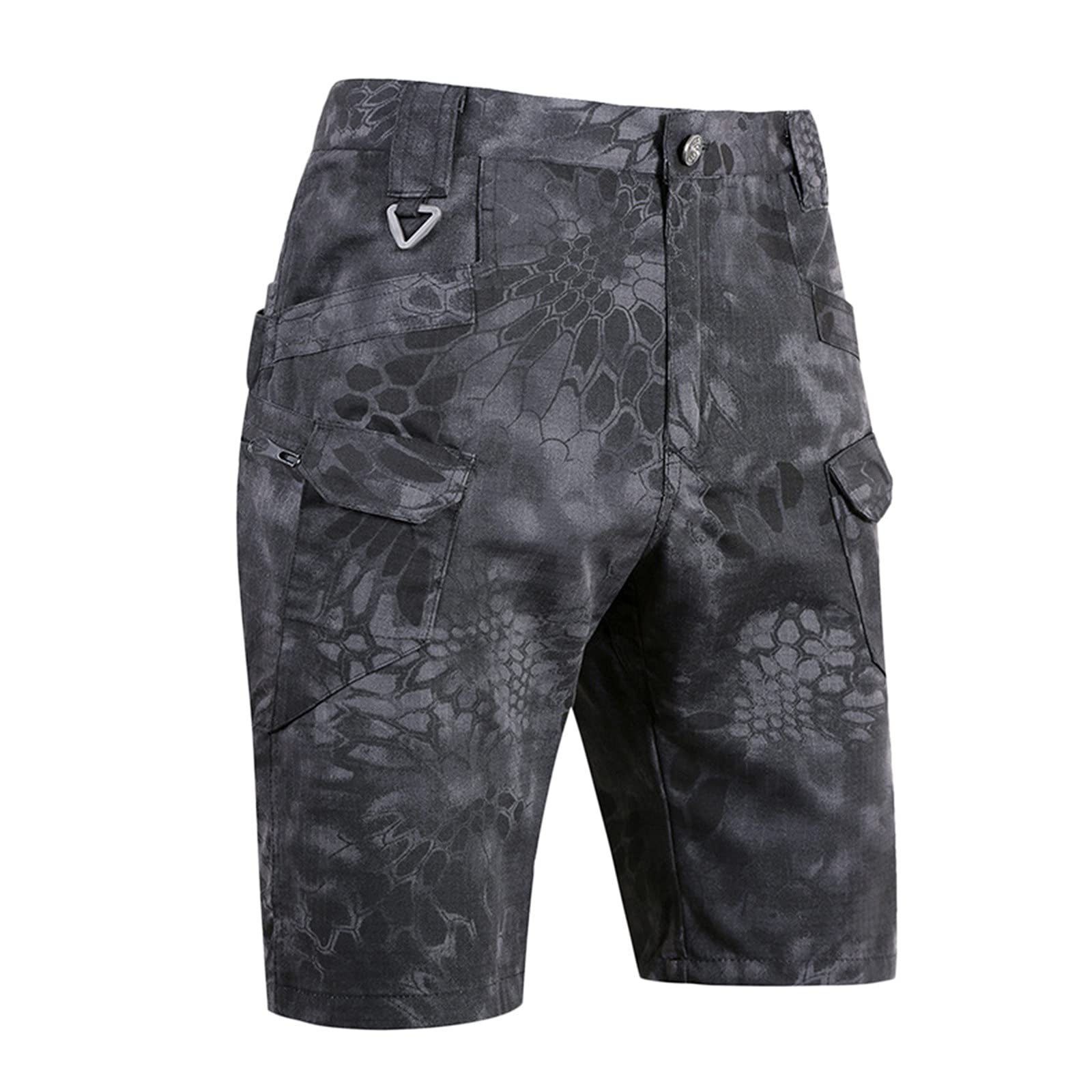 Men's Summer Casual Drawstring Shorts with Button & Pockets - 9 Inch Inseam Solid Color Short Pants for Outdoor Activities, Beach, Gym & Daily Wear