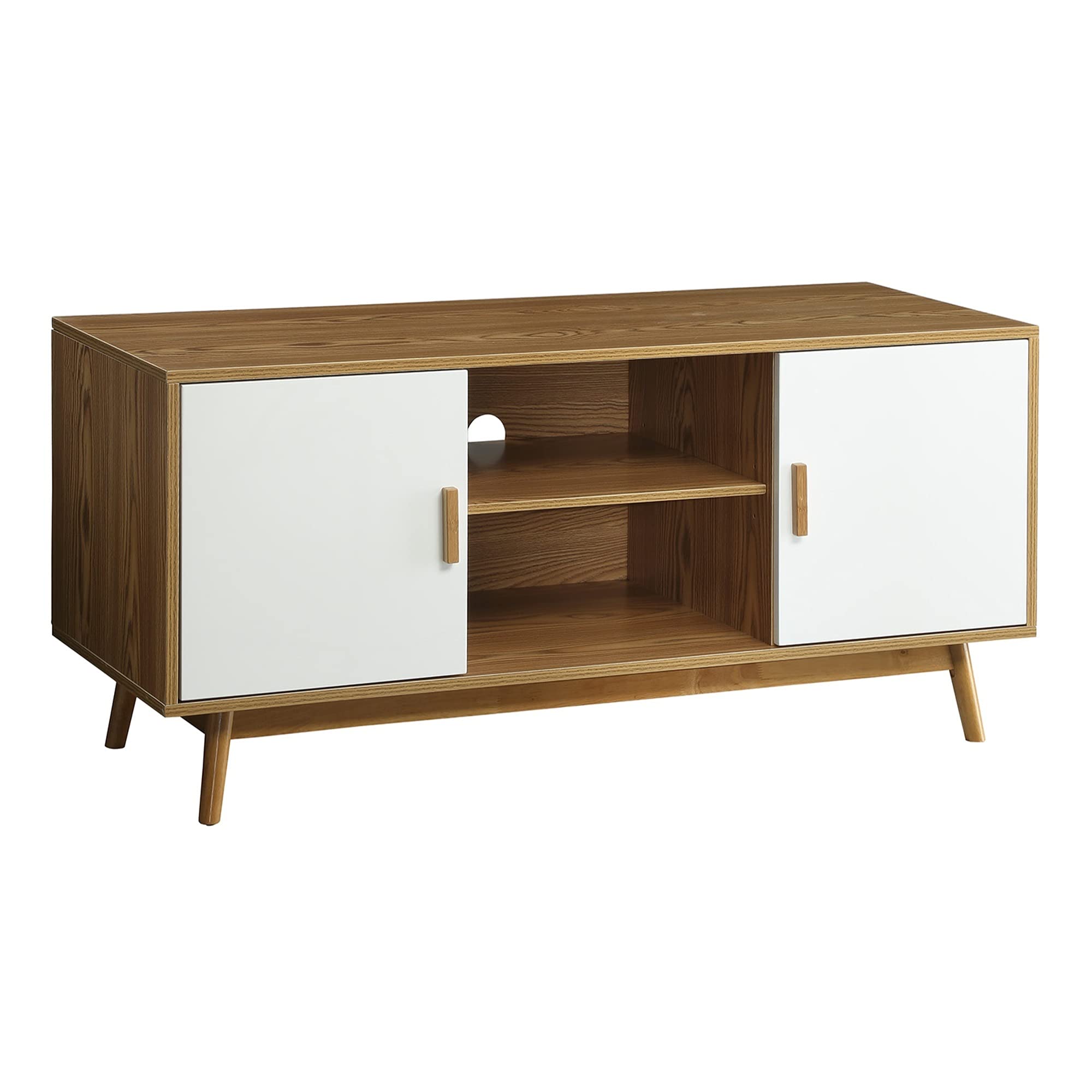 Ergode Oslo TV Stand with Storage Cabinets & Shelves - Modern Entertainment Center for Living Room, Bedroom, Home Theater