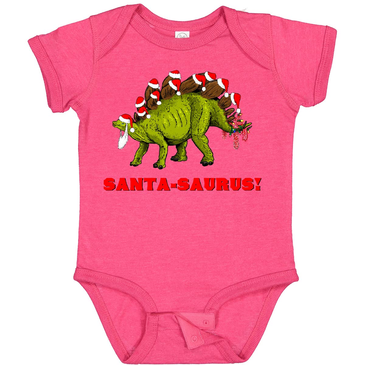 Inktastic Santa-Saurus Christmas Dinosaur Baby Bodysuit - Cute Holiday Dinosaur Onesie for Infants & Toddlers - Perfect for Christmas Photos, Family Gatherings & Festive Celebrations