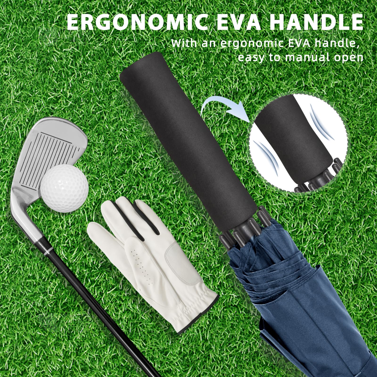 ZOMAKE 80 Inch Extra Large Windproof Golf Umbrella - Double Canopy Vented Design for Rain Protection, Manual Open Push Cart Umbrella for Men & Women | Perfect for Golfing, Outdoor Sports, Beach, and Everyday Use