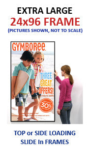 24x96 Extra Large Beveled Poster Frame - Slide in Sign Frame for Wall Art, Photos, and Posters - Perfect for Home, Office, and Commercial Displays