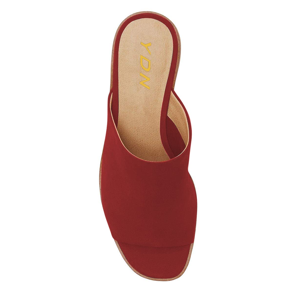 YDN Women's Casual Open Square Toe Slip-On Slippers - Chunky Stacked Low Heel Mules for Summer, Date Night & Everyday Wear | Comfortable House Shoes for Women