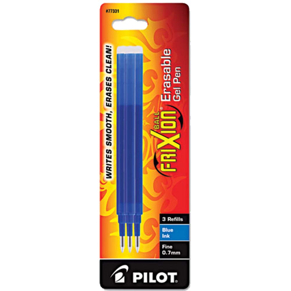 Pilot FriXion Erasable Gel Ink Pen Refills - Fine Point 0.7mm Blue Ink - 6 Pack (18 Refills Total) - Perfect for Note Taking, School Work & Office Use