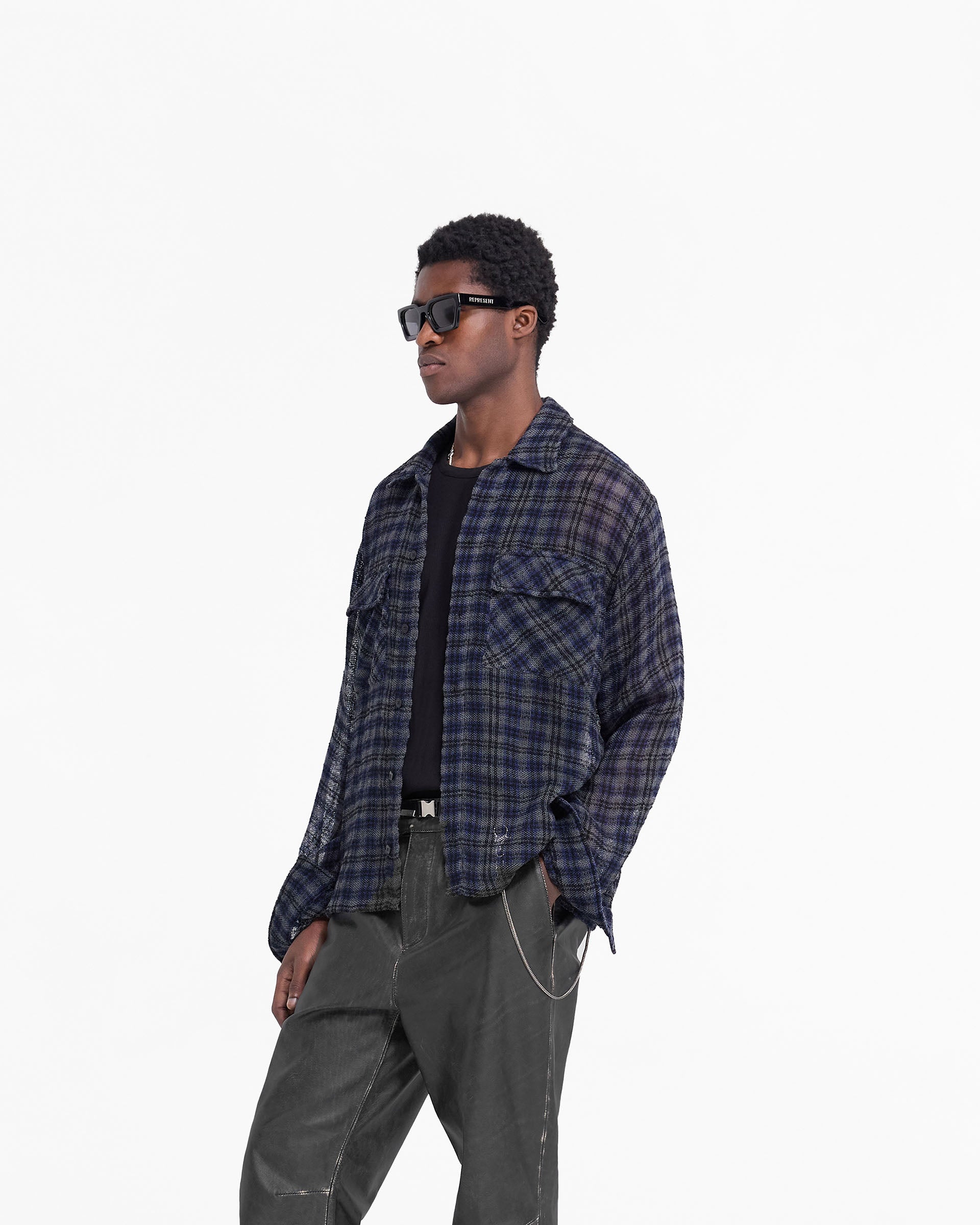 Blue Check Flannel Shirt for Men - Soft Plaid Button Down Shirt - Casual & Outdoor Wear for Fall & Winter
