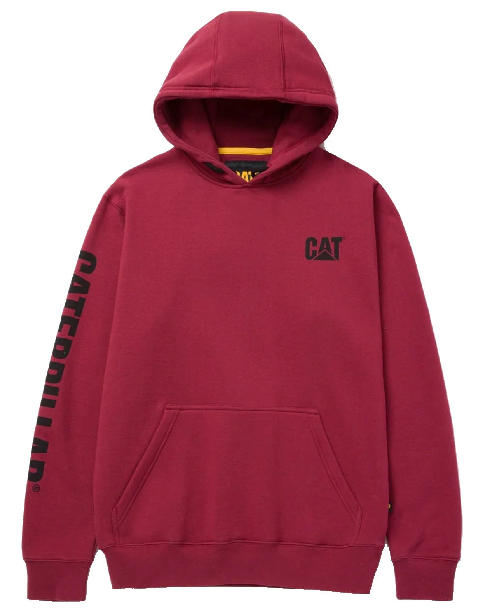 Caterpillar Logo Hooded Sweatshirt for Men & Women | Heavyweight Pullover Fleece Jacket | Casual Streetwear & Outdoor Activities