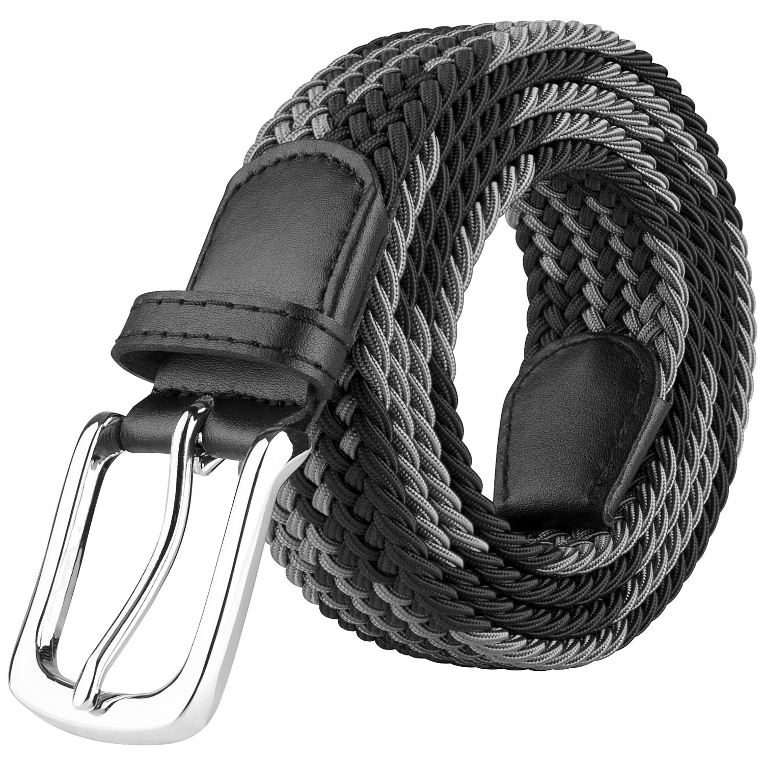JUKMO Elastic Braided Belt for Men & Women - Adjustable Stretch Woven Waist Belt with Gift Box - Perfect for Casual Wear, Office & Jeans