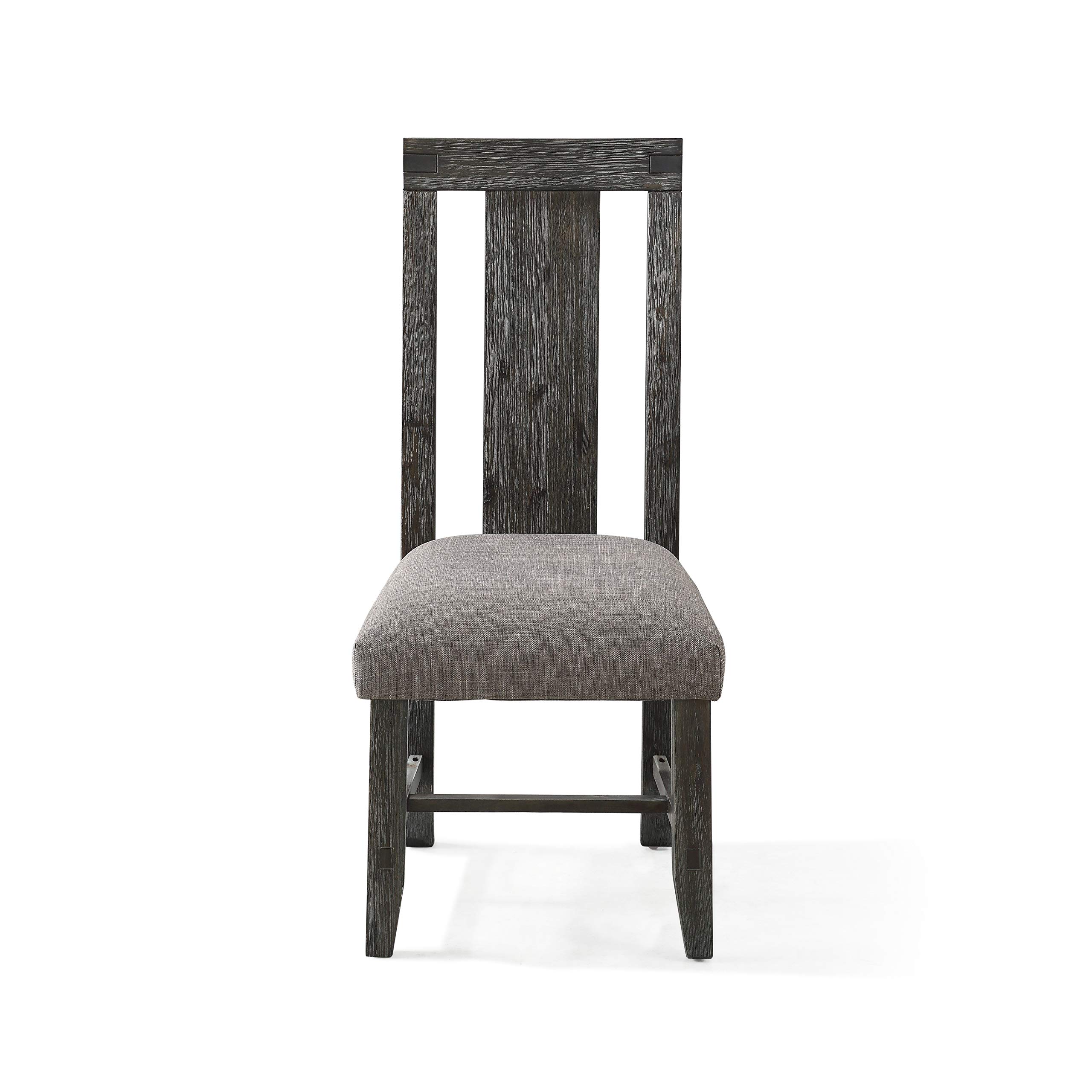 Modus Furniture Dining Chairs Set of 2 - Modern Upholstered Kitchen Chairs with Metal Legs, Meadow Graphite Fabric - Perfect for Dining Room, Kitchen, Breakfast Nook & Small Spaces
