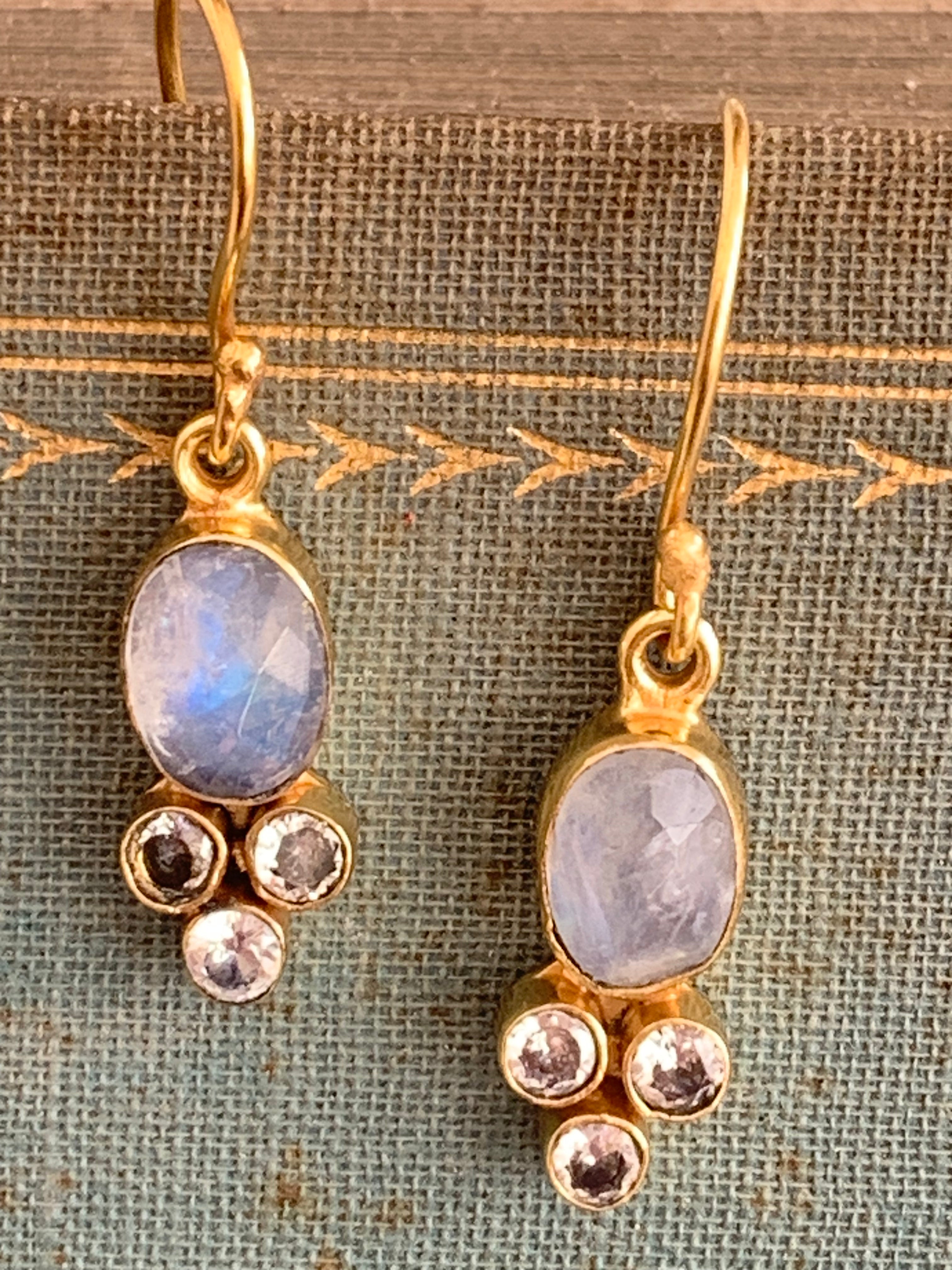Moonstone Gemstone Designer Earrings - Elegant Truth Eye Jewelry for Women | Perfect for Weddings, Parties & Special Occasions