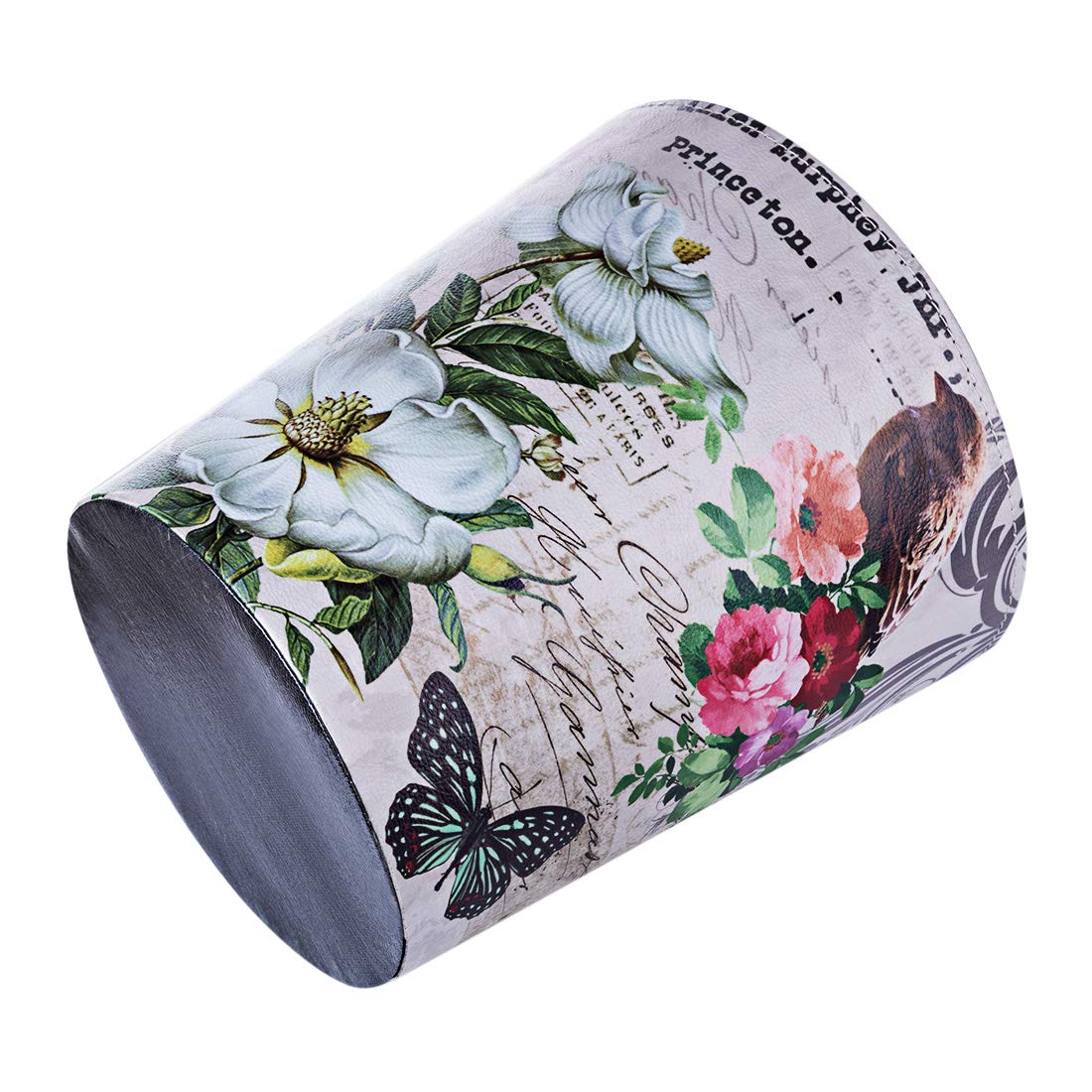 Lingxuinfo Scakbyer Small PU Leather Trash Can - Decorative Waste Basket for Kitchen, Bathroom, Bedroom & Office - Perfect for Home, Office & Hotel Use