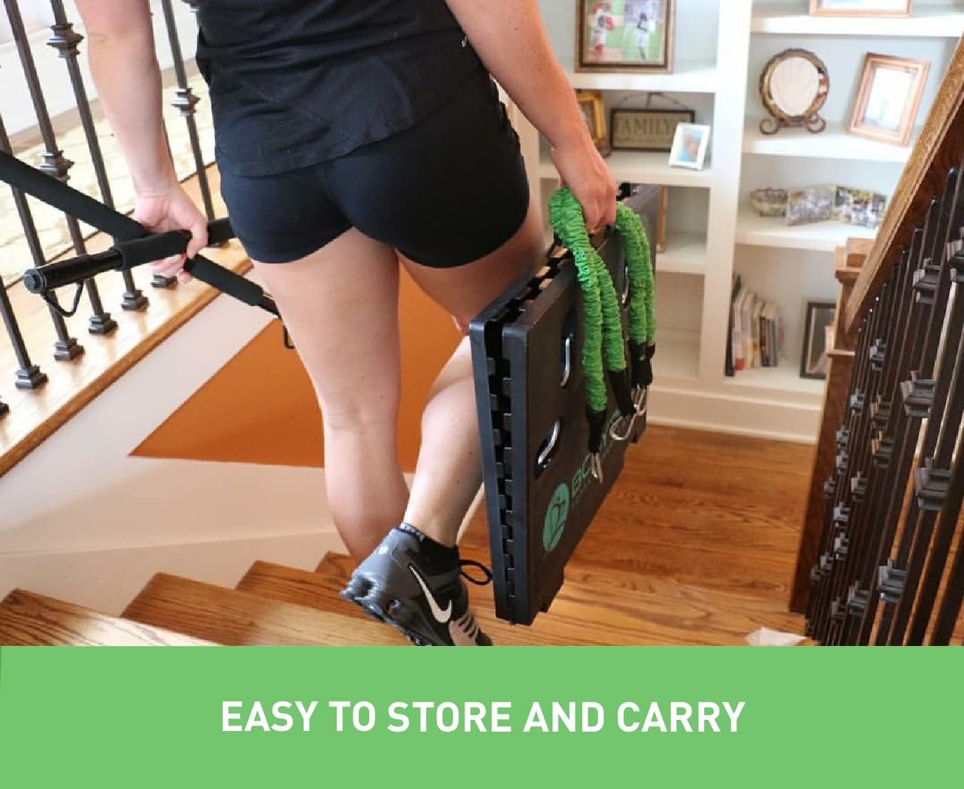 Portable Home Gym 2.0 Set - Full Body Workout Equipment with Resistance Bands (2), Collapsible Bar & 2 Handles - Perfect for Home Fitness, Travel & Outdoor Training - Ideal for Small Spaces, Apartment Workouts & On-the-Go Exercise