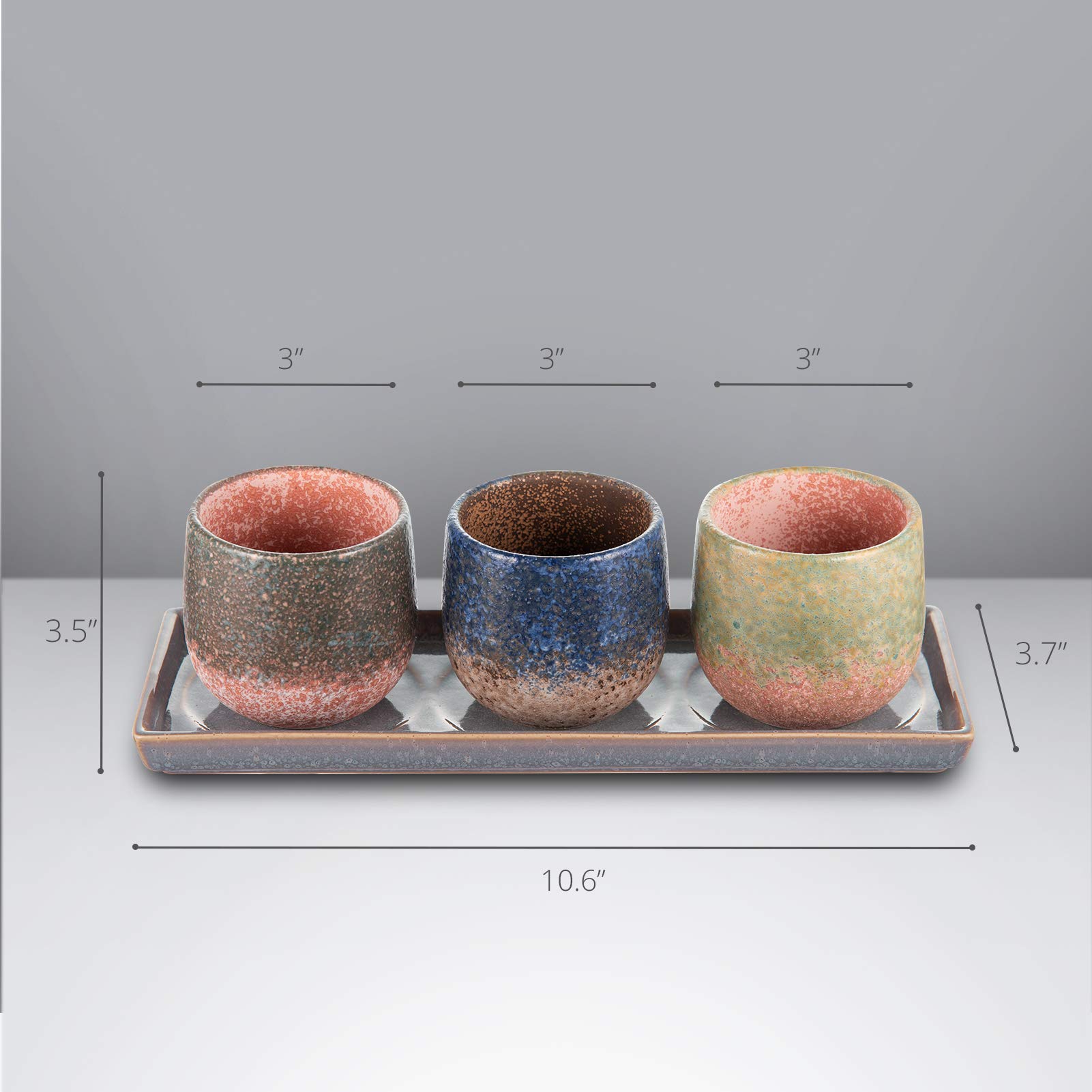 3 Inch Ceramic Succulent Planter Pot with Drain Hole & Saucer - Small Flower Pots for Indoor/Outdoor Plants, Cactus, Herbs | Perfect for Home Decor, Office Desk, Garden & Gift Ideas
