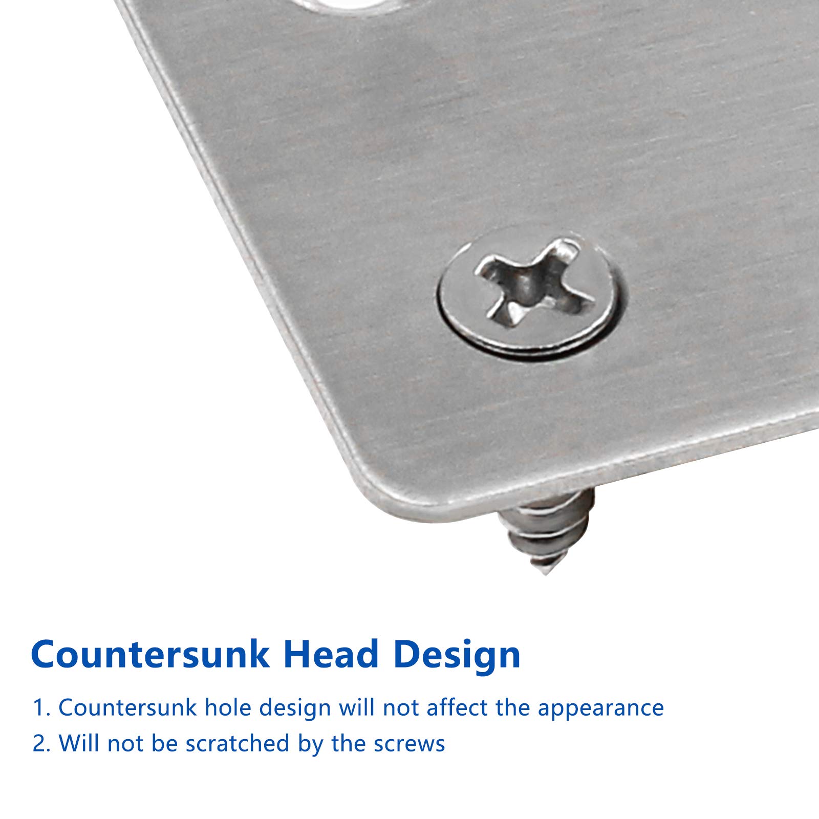 BokWin 4Pcs Heavy Duty Stainless Steel Mending Plates 100x50x2mm - Straight Metal Brace Repair Bracket with Screws for Wood Furniture, Shelves, Cabinets | DIY Home Improvement & Woodworking Projects