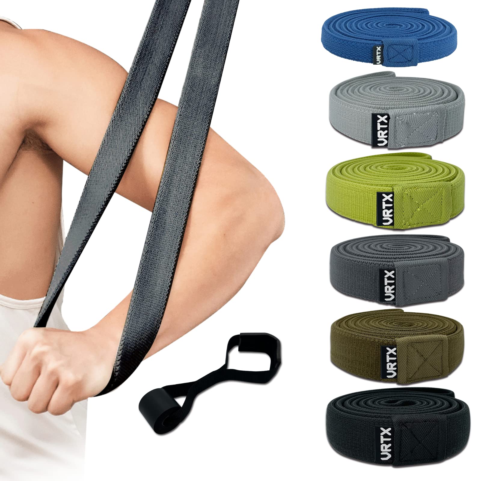 Premium VRTX Fabric Resistance Bands for Men & Women - Heavy Duty Exercise Bands for Strength Training, Yoga, Pilates, Physical Therapy - Non-Slip Soft Mesh Elastic Straps for Home Gym & Outdoor Workouts