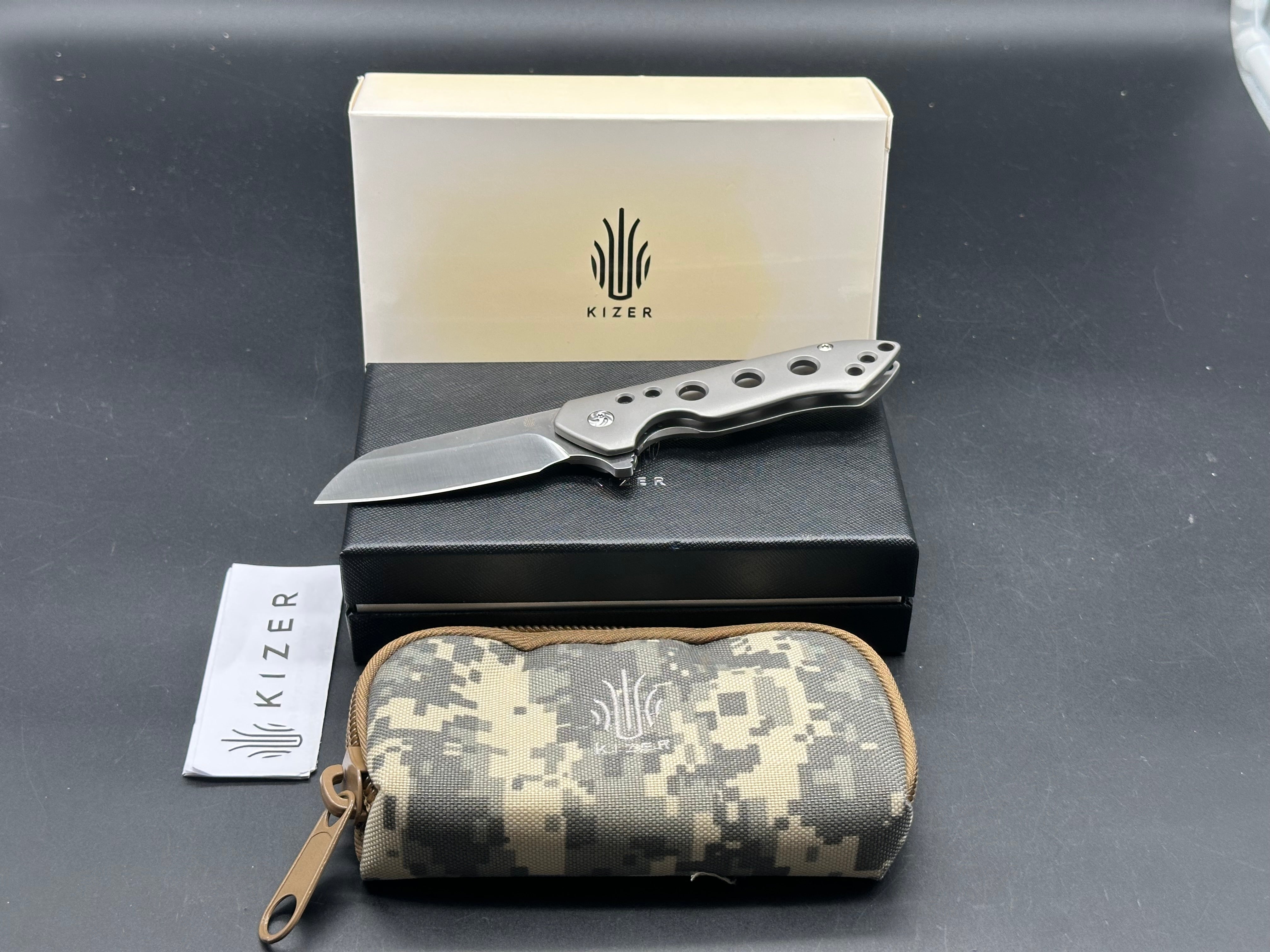 Kizer Guru Folding Pocket Knife - Ki 3504K1 with S35VN Steel Blade & Titanium Handle | Designed by Matt Degnan | EDC, Camping, Hiking & Outdoor Survival Tool