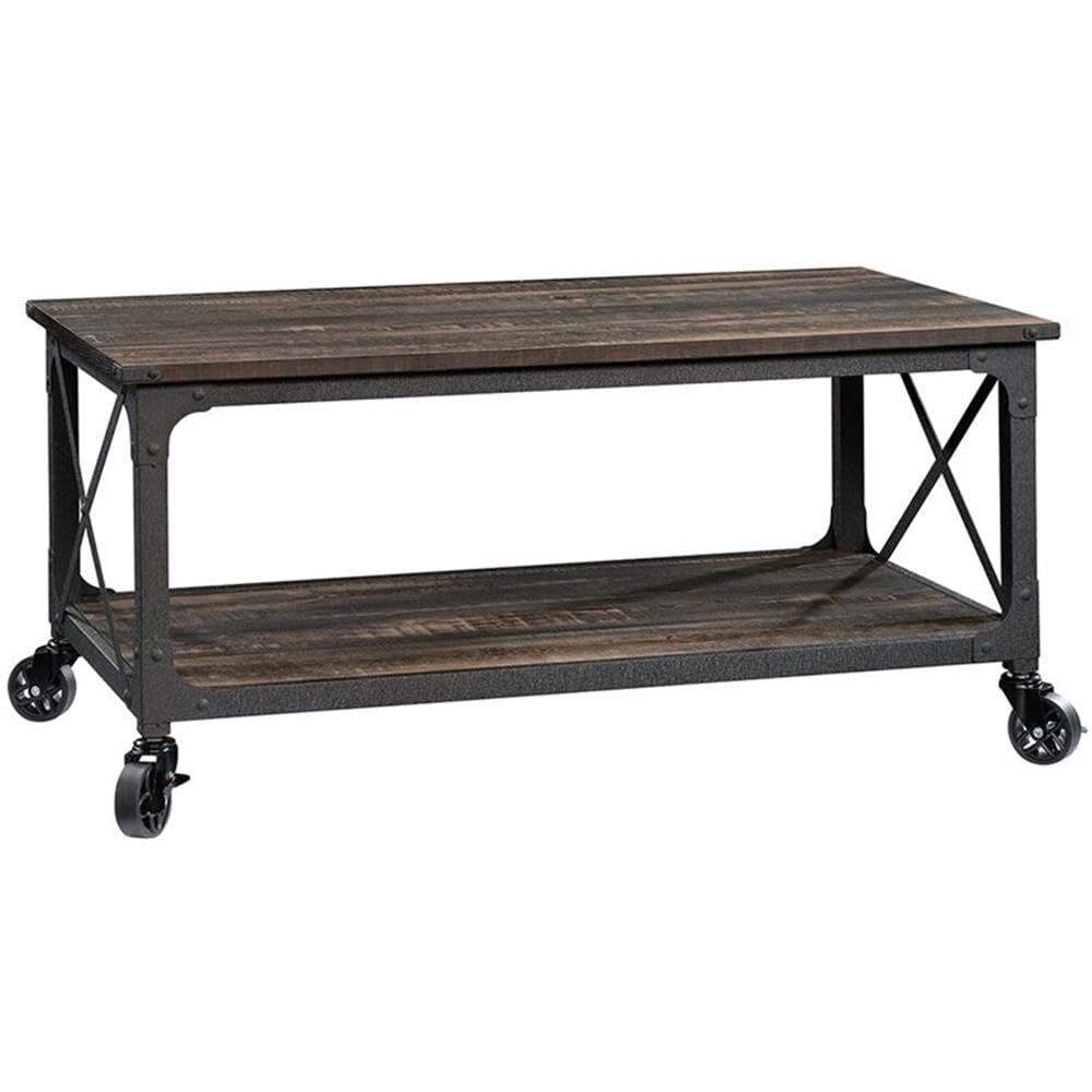Pemberly Row Modern Coffee Table in Carbon Oak Finish - Perfect for Living Room, Office, and Lounge Areas