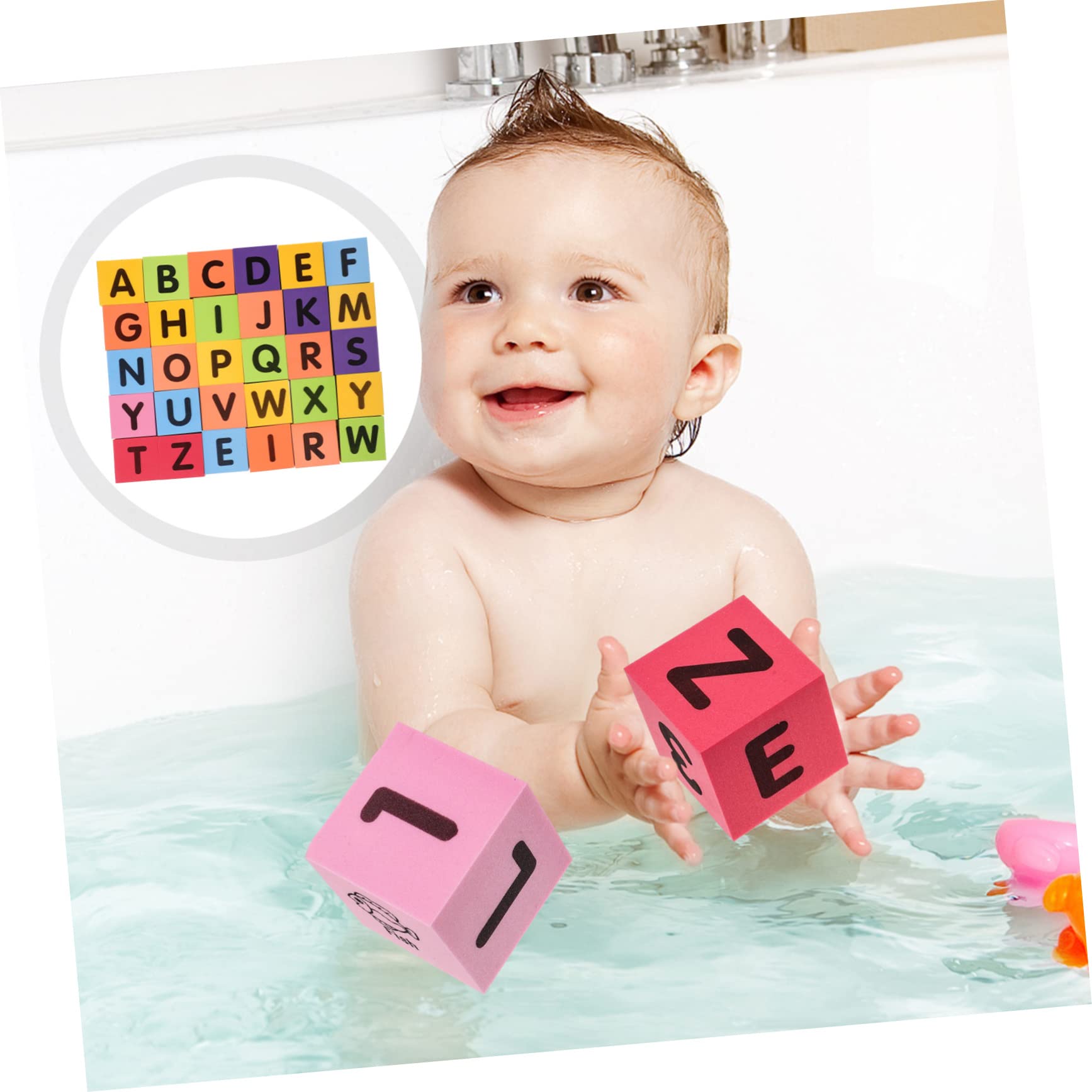 UPKOCH 90 Pcs Kids Bath Toys - Floating Foam Building Blocks for Toddlers, Stackable Puzzle Bath Toys for Baby & Children - Perfect for Bathtime Fun, Sensory Play & Early Learning Development