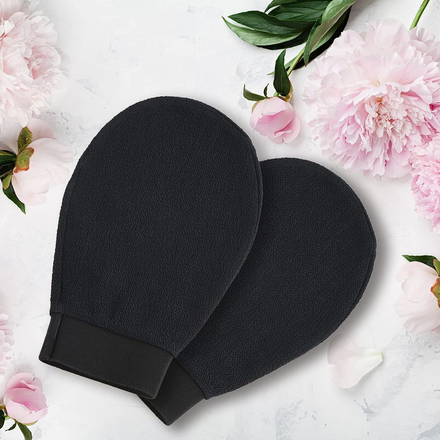 Zoxito Exfoliating Glove for Body & Face - Double-Layer Viscose Fiber Scrub Mitt for Dead Skin Removal, Tanning & Smooth Skin - Pack of 2 (Perfect for Shower, Spa & Pre-Self Tanning Preparation)