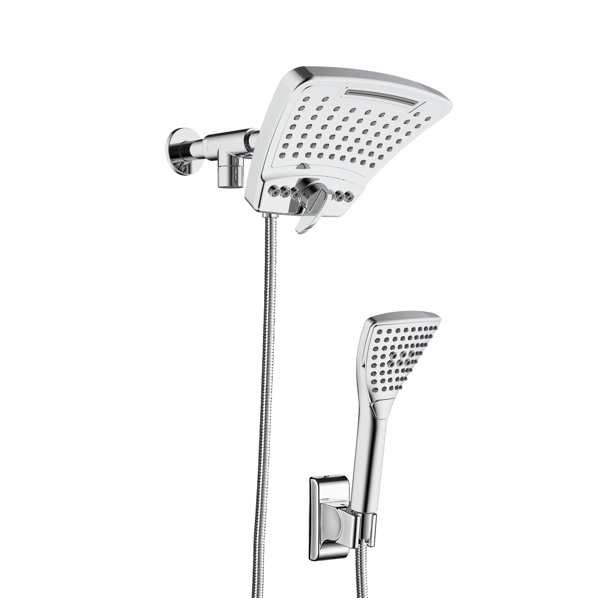 PULSE ShowerSpas PowerShot Shower System - 8 Inch High Pressure Rainfall Shower Head with Handheld Spray - Chrome Finish - Perfect for Bathroom Renovation & Spa-Like Experience