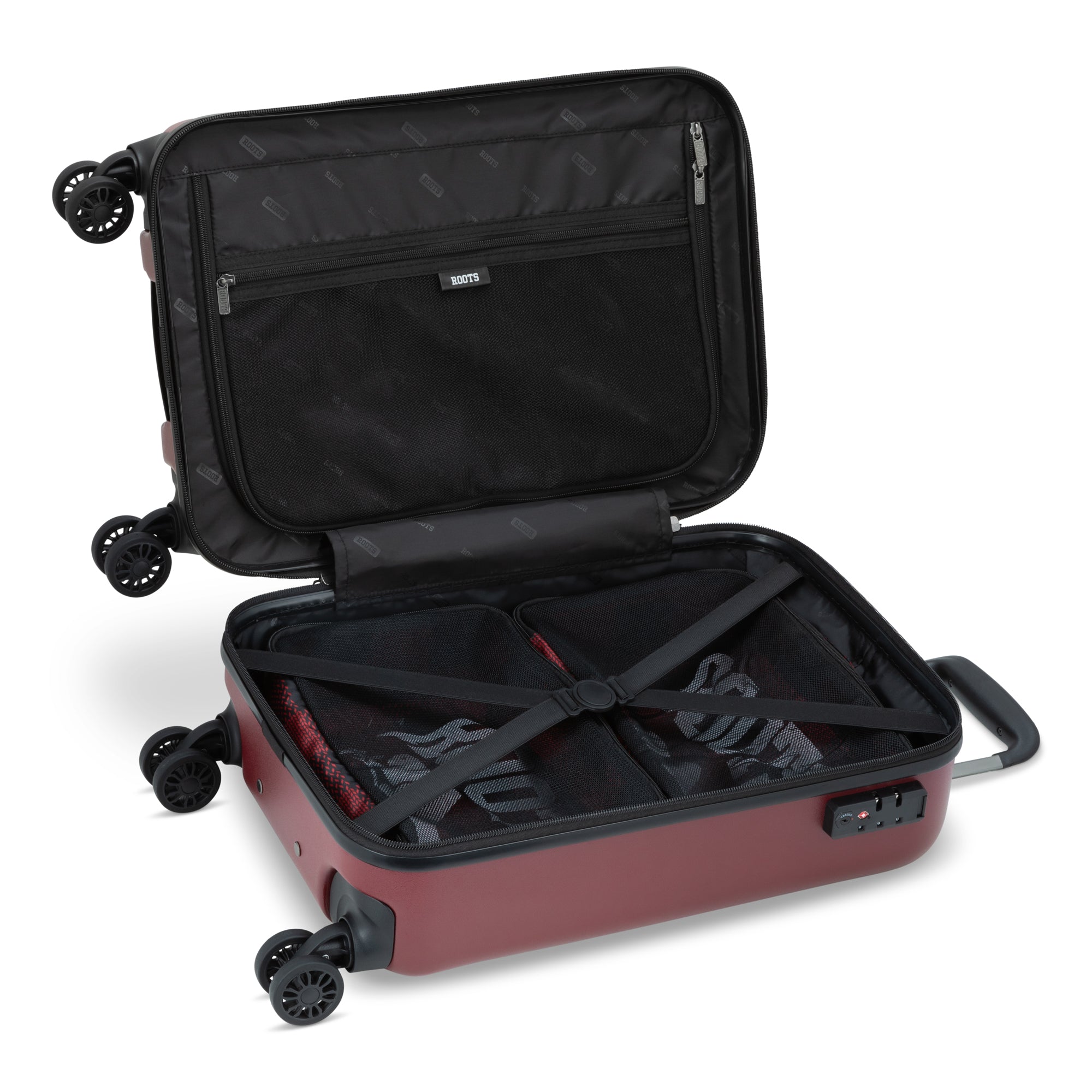 Roots Chalet Spinner Carry On Luggage - Lightweight Expandable Suitcase with 360° Wheels for Air Travel, Business Trips & Weekend Getaways