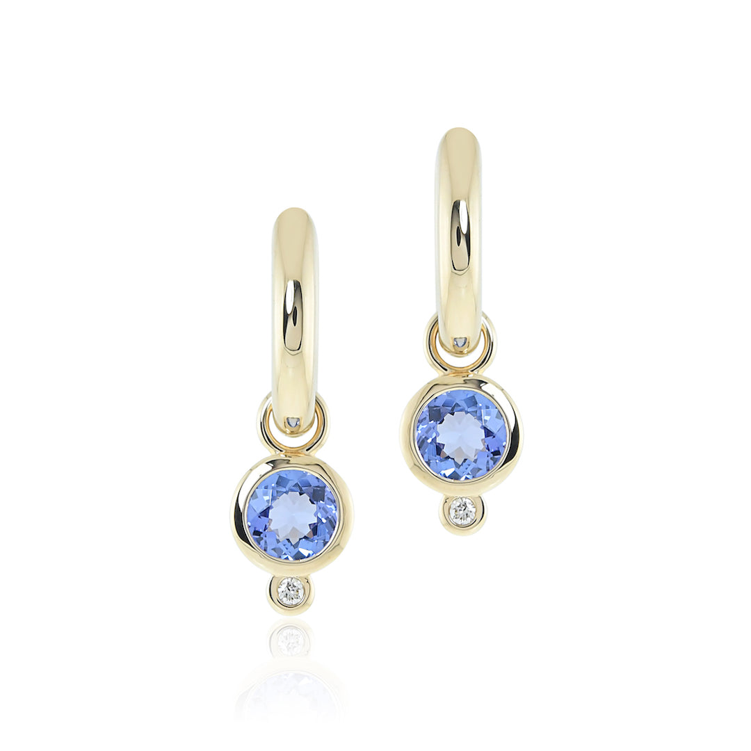 Exquisite Amora Drop Earrings with Genuine Tanzanite & Diamonds | Elegant Dangling Jewelry for Weddings, Parties & Special Occasions
