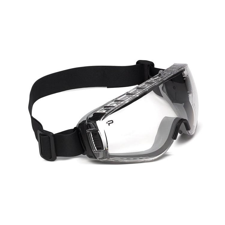 Bolle Safety PILOT 2 NEO OTG Clear Anti-Fog Safety Goggles with Adjustable Neoprene Strap - ANSI Z87.1 Certified for Construction, Woodworking & Lab Work