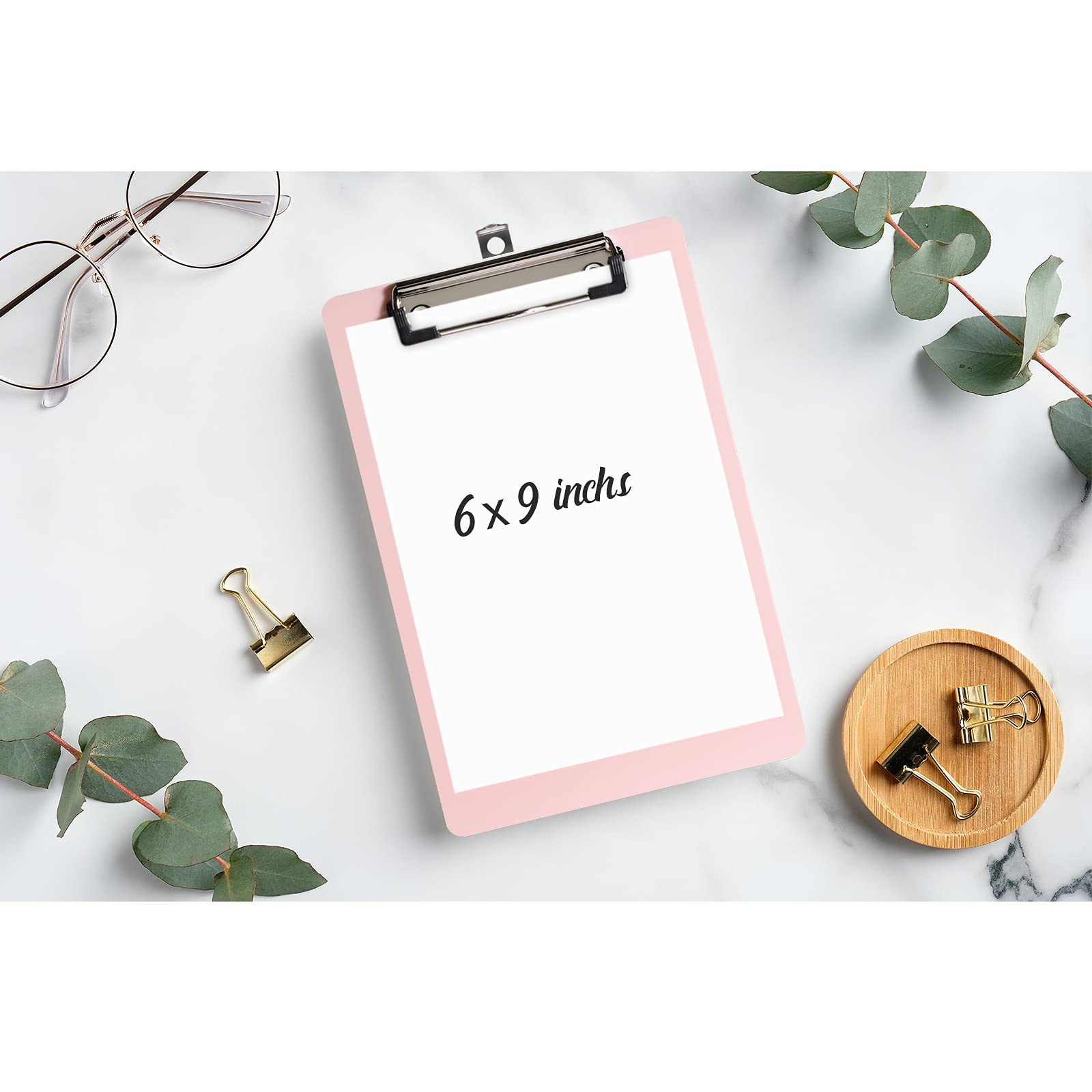 Hongri A5 Plastic Clipboard - 6x9 Inch Pink Mini Clip Board for Students, Kids & Office Use - Low Profile Clip, Lightweight & Durable School & Office Supplies - Perfect for Note Taking, Homework & Organizing Papers