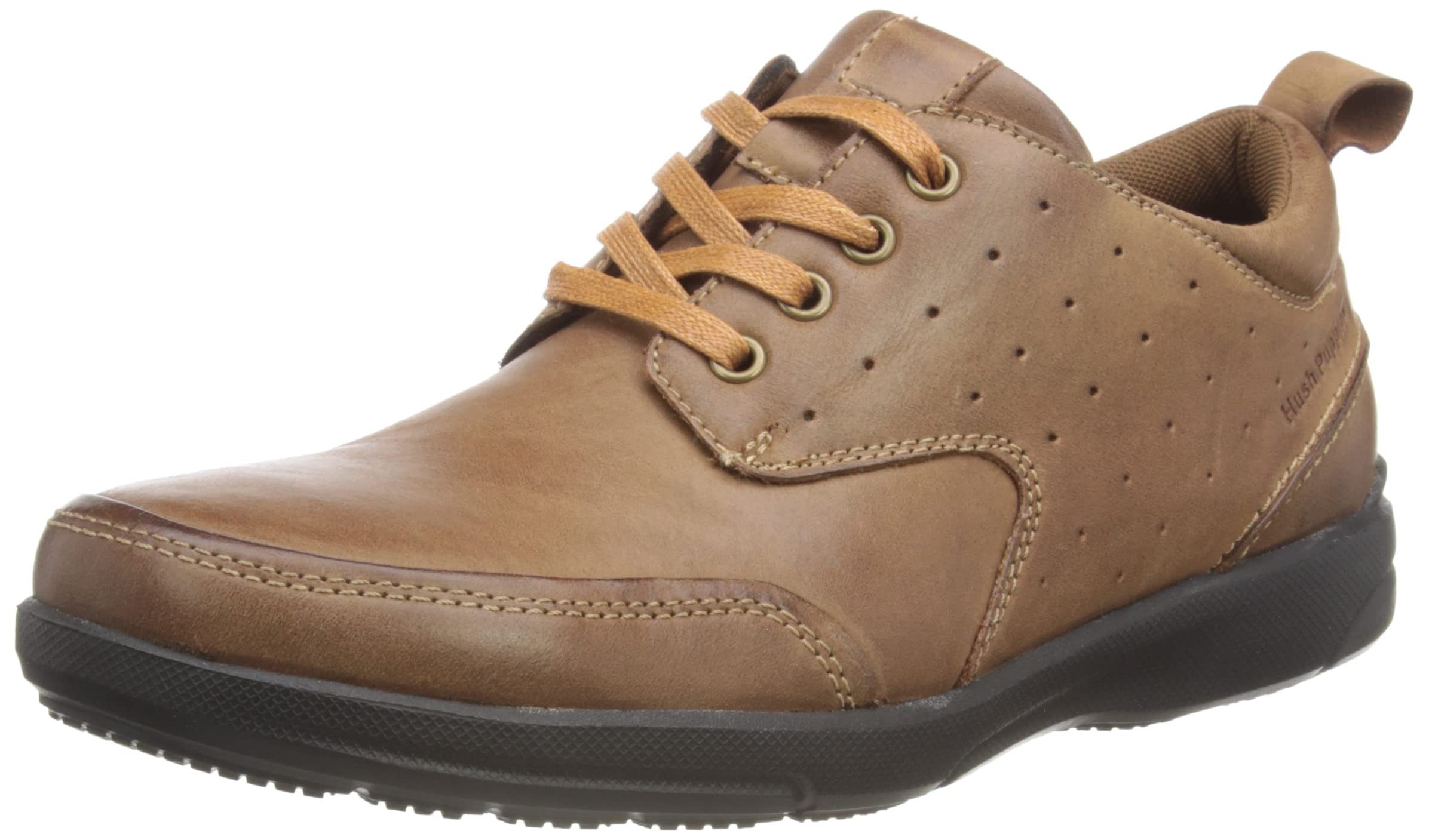 Hush Puppies Men's Apollo Casual Lace-Up Shoes - Brown Leather Comfort Walking Shoes for Men - Size UK (Perfect for Work, Travel & Everyday Wear)