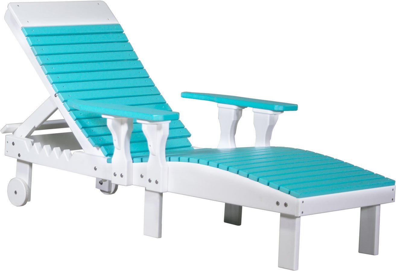 Eco-Friendly Recycled Plastic Lounge Chair with Cup Holder - Outdoor Patio, Poolside & Garden Relaxation Furniture